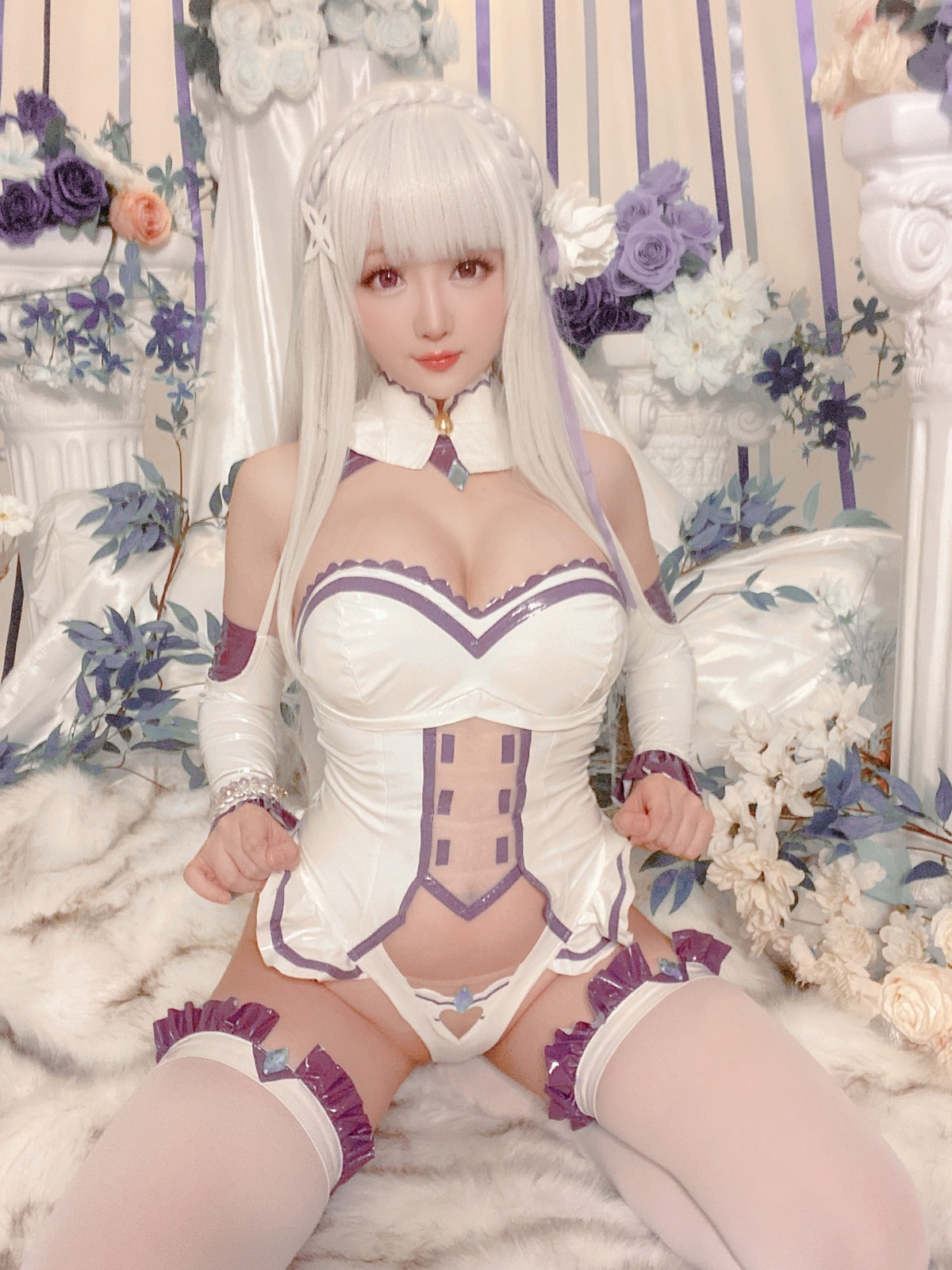 xgyw.top_Coser小姐姐星之迟迟爱蜜莉雅主题私房性感低胸连体衣配白丝袜完美诱惑写真97P
