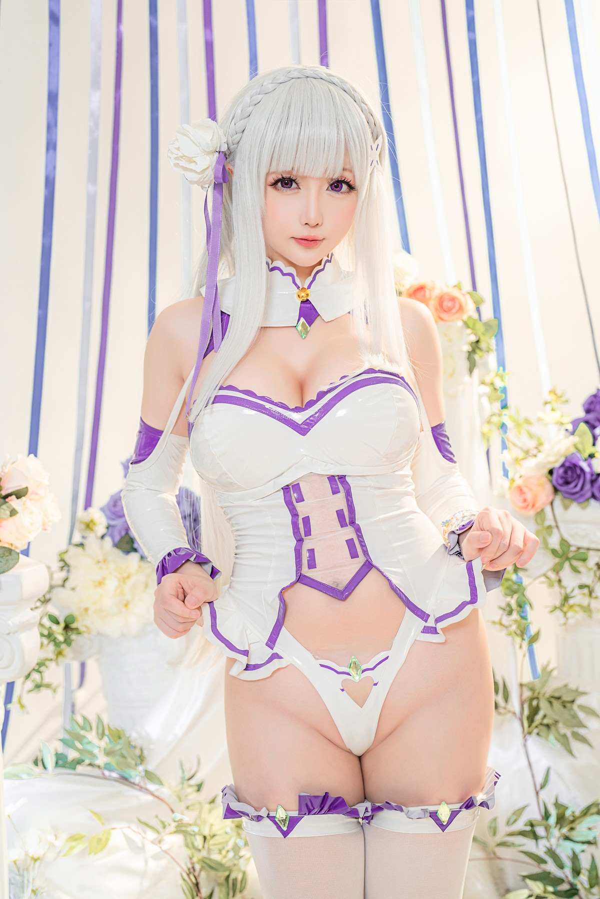 xgyw.top_Coser小姐姐星之迟迟爱蜜莉雅主题私房性感低胸连体衣配白丝袜完美诱惑写真97P