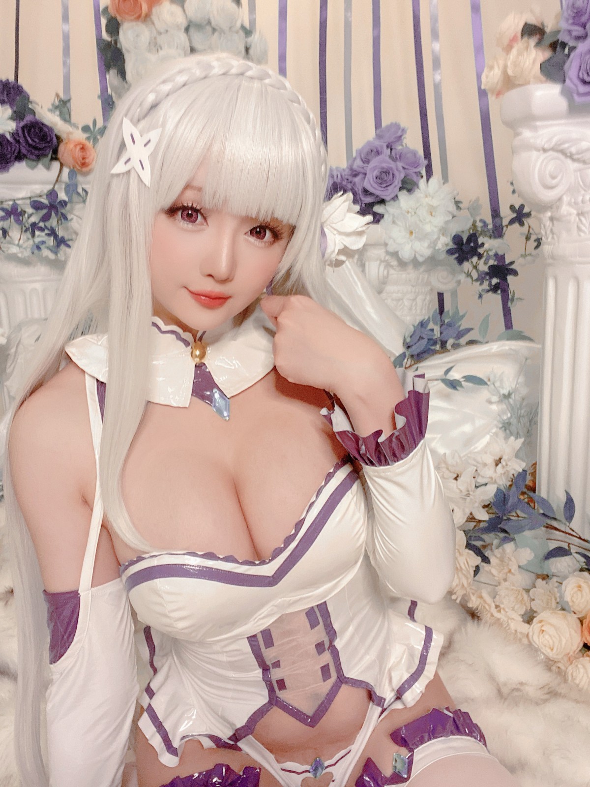 xgyw.top_Coser小姐姐星之迟迟爱蜜莉雅主题私房性感低胸连体衣配白丝袜完美诱惑写真97P