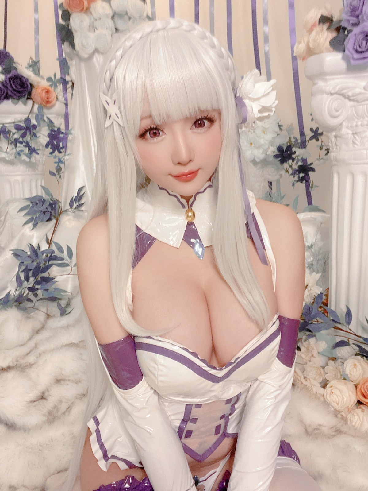 xgyw.top_Coser小姐姐星之迟迟爱蜜莉雅主题私房性感低胸连体衣配白丝袜完美诱惑写真97P