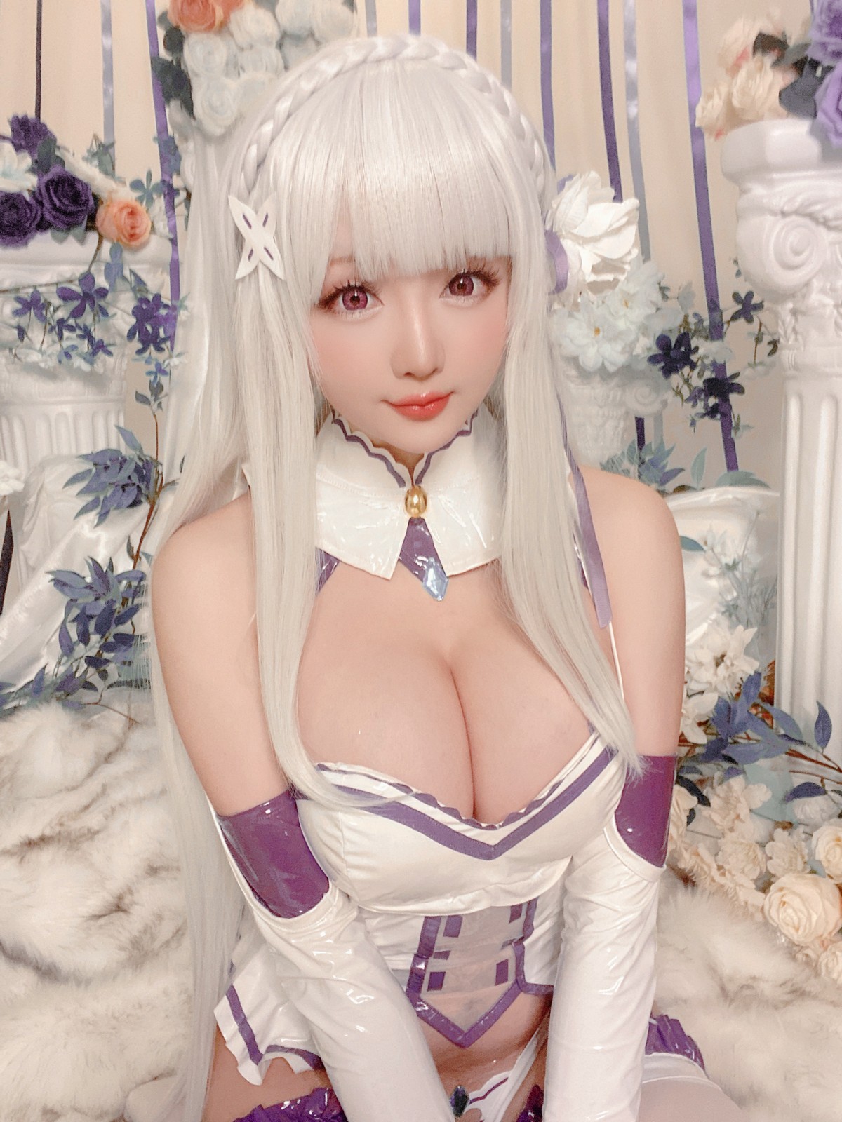 xgyw.top_Coser小姐姐星之迟迟爱蜜莉雅主题私房性感低胸连体衣配白丝袜完美诱惑写真97P