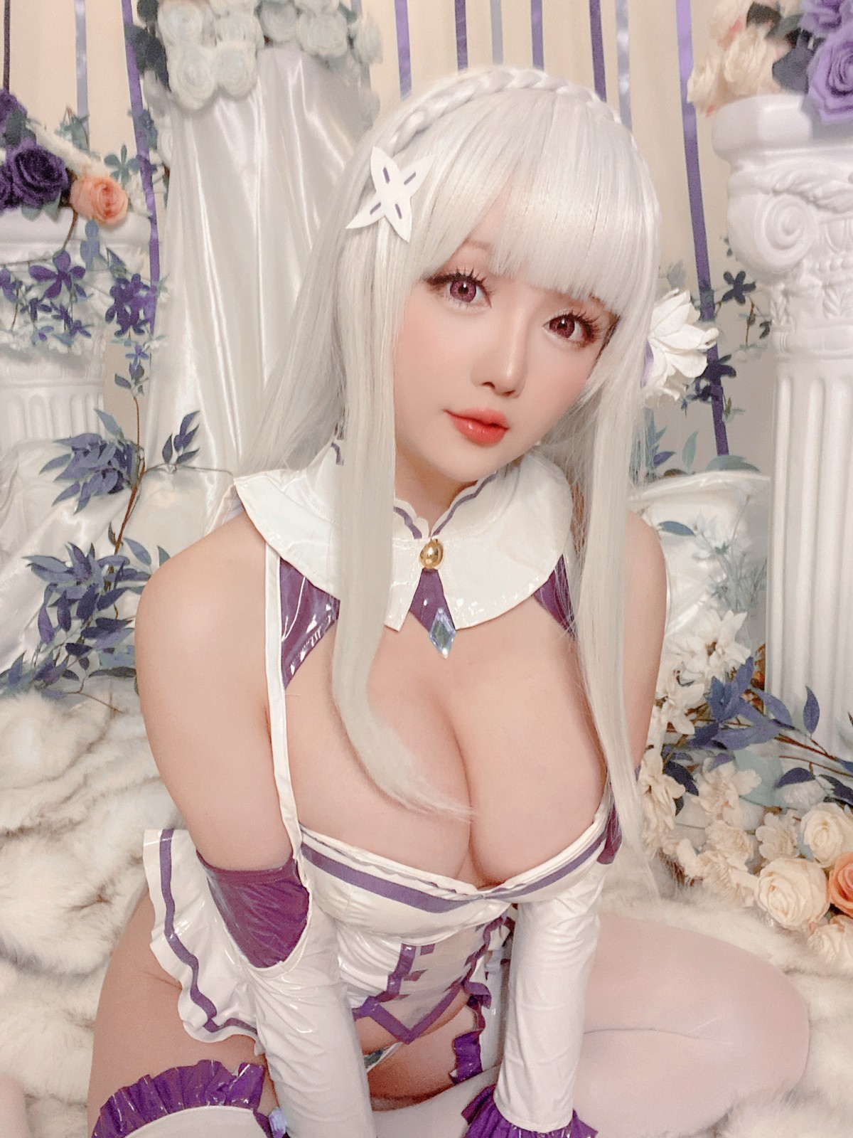 xgyw.top_Coser小姐姐星之迟迟爱蜜莉雅主题私房性感低胸连体衣配白丝袜完美诱惑写真97P