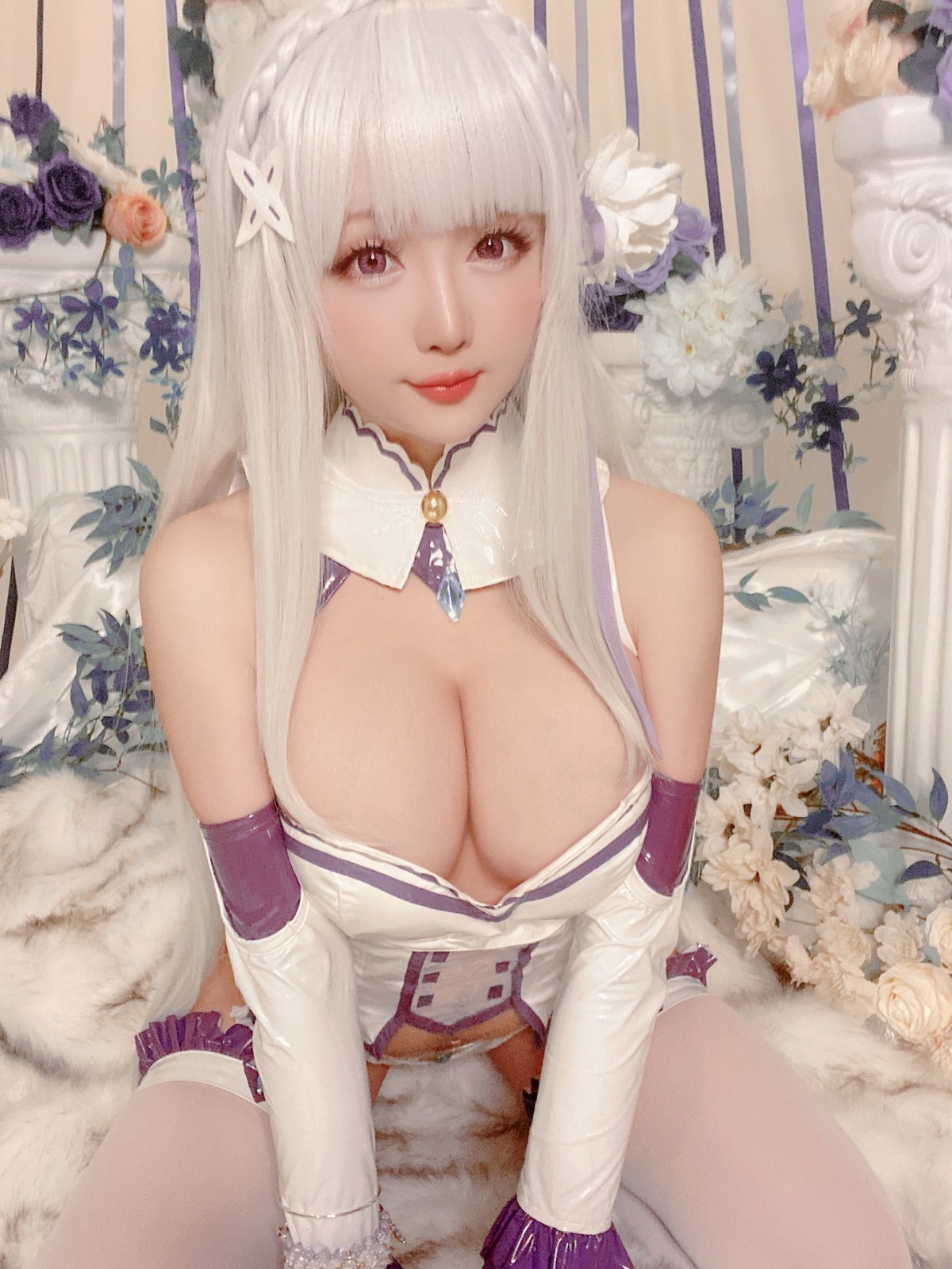 xgyw.top_Coser小姐姐星之迟迟爱蜜莉雅主题私房性感低胸连体衣配白丝袜完美诱惑写真97P