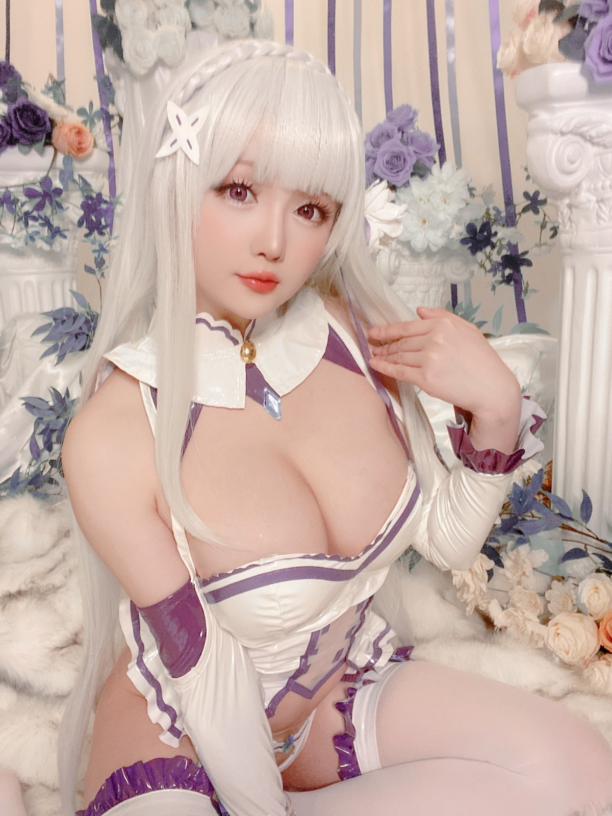 xgyw.top_Coser小姐姐星之迟迟爱蜜莉雅主题私房性感低胸连体衣配白丝袜完美诱惑写真97P