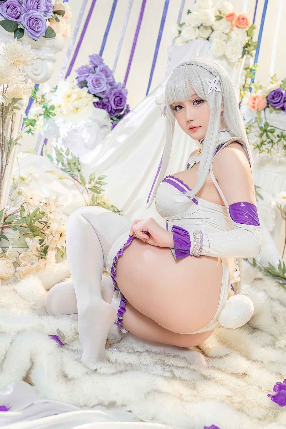 xgyw.top_Coser小姐姐星之迟迟爱蜜莉雅主题私房性感低胸连体衣配白丝袜完美诱惑写真97P