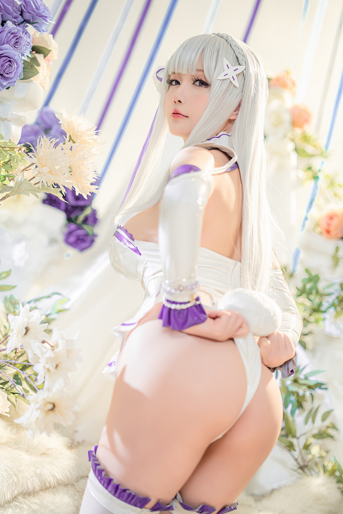 xgyw.top_Coser小姐姐星之迟迟爱蜜莉雅主题私房性感低胸连体衣配白丝袜完美诱惑写真97P