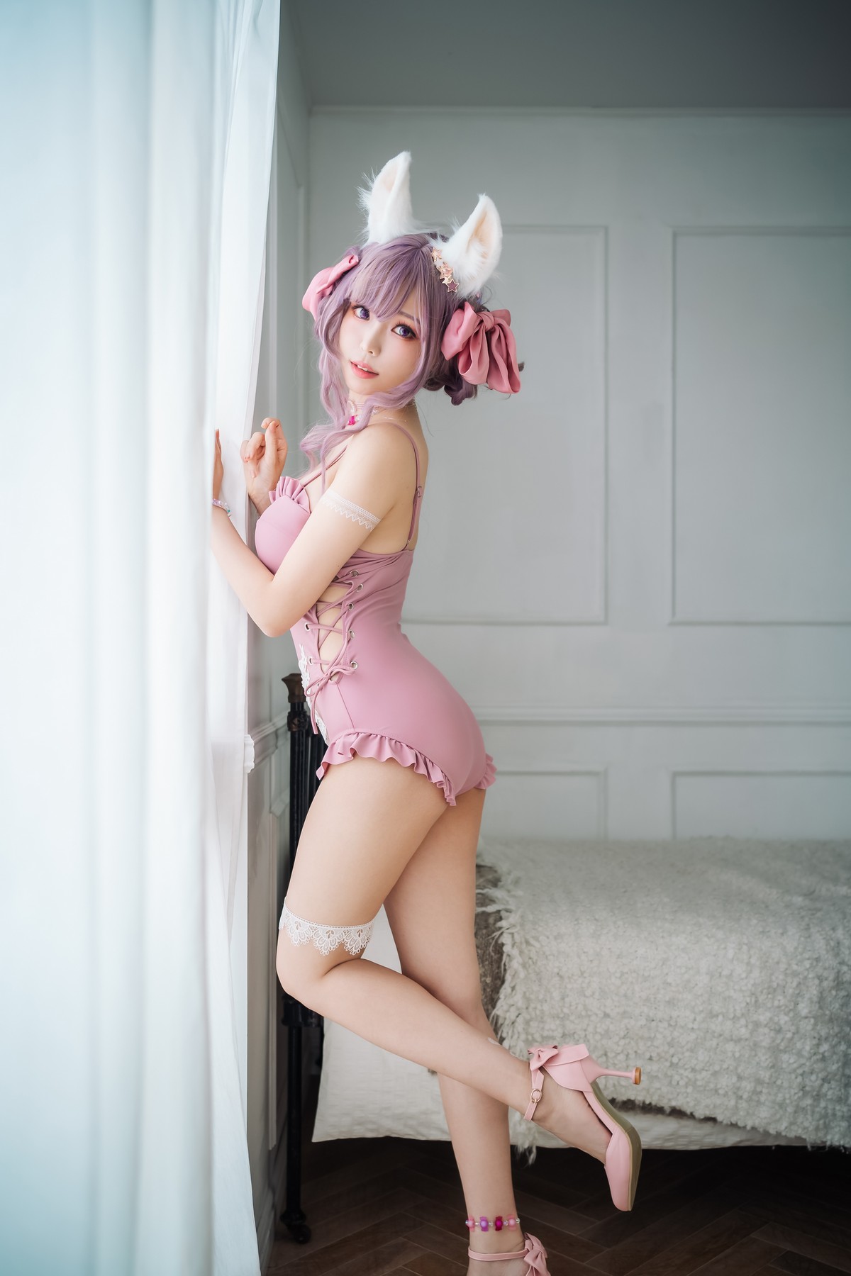 xgyw.top_Coser妹子Ely_eee-Original Swimsuit主题性感粉红连体衣 黑色内衣完美诱惑写真114P
