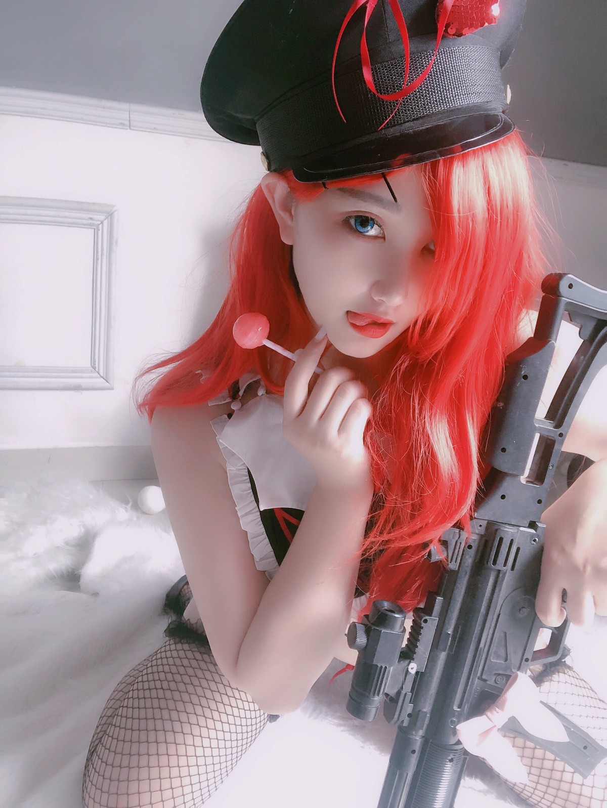 xgyw.top_网络美女橙橙yo红发美女战士主题私房性感黑色内衣露豪乳遮点极致诱惑写真52P