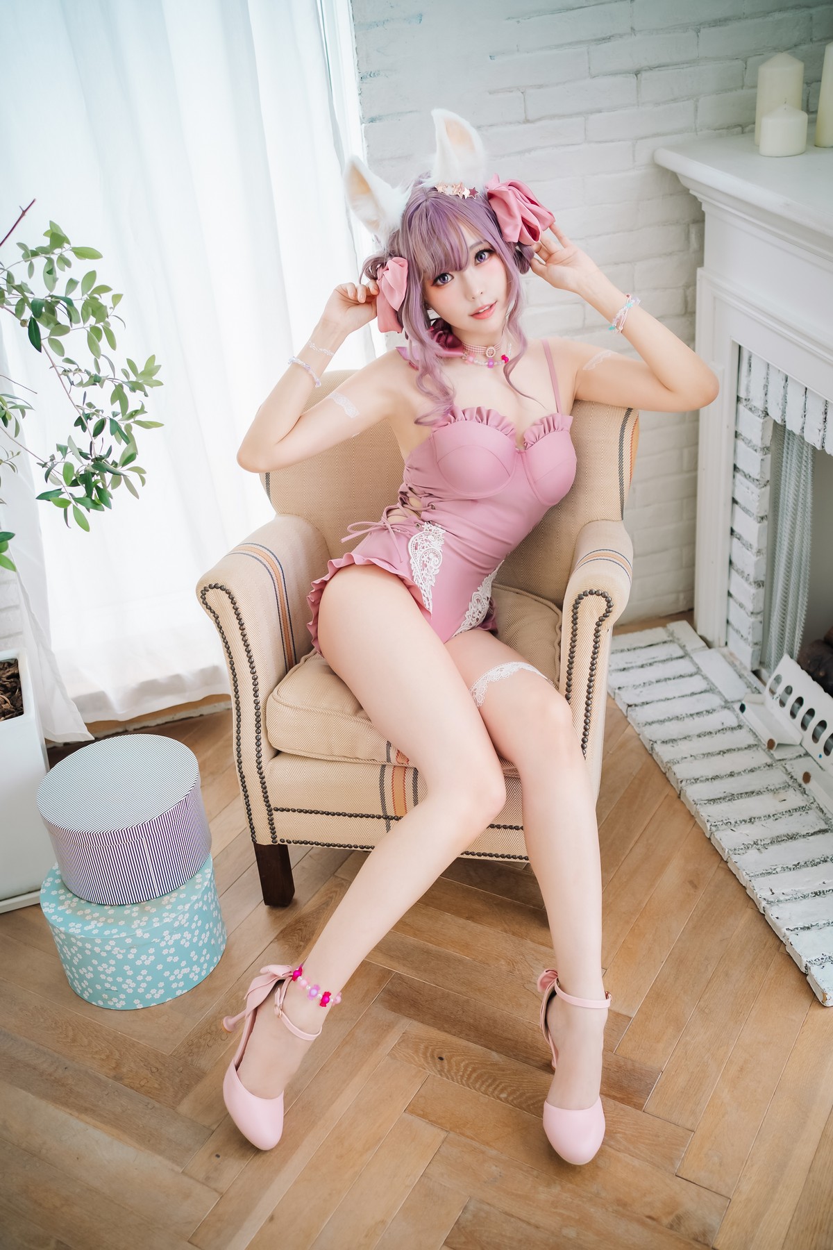 xgyw.top_Coser妹子Ely_eee-Original Swimsuit主题性感粉红连体衣 黑色内衣完美诱惑写真114P