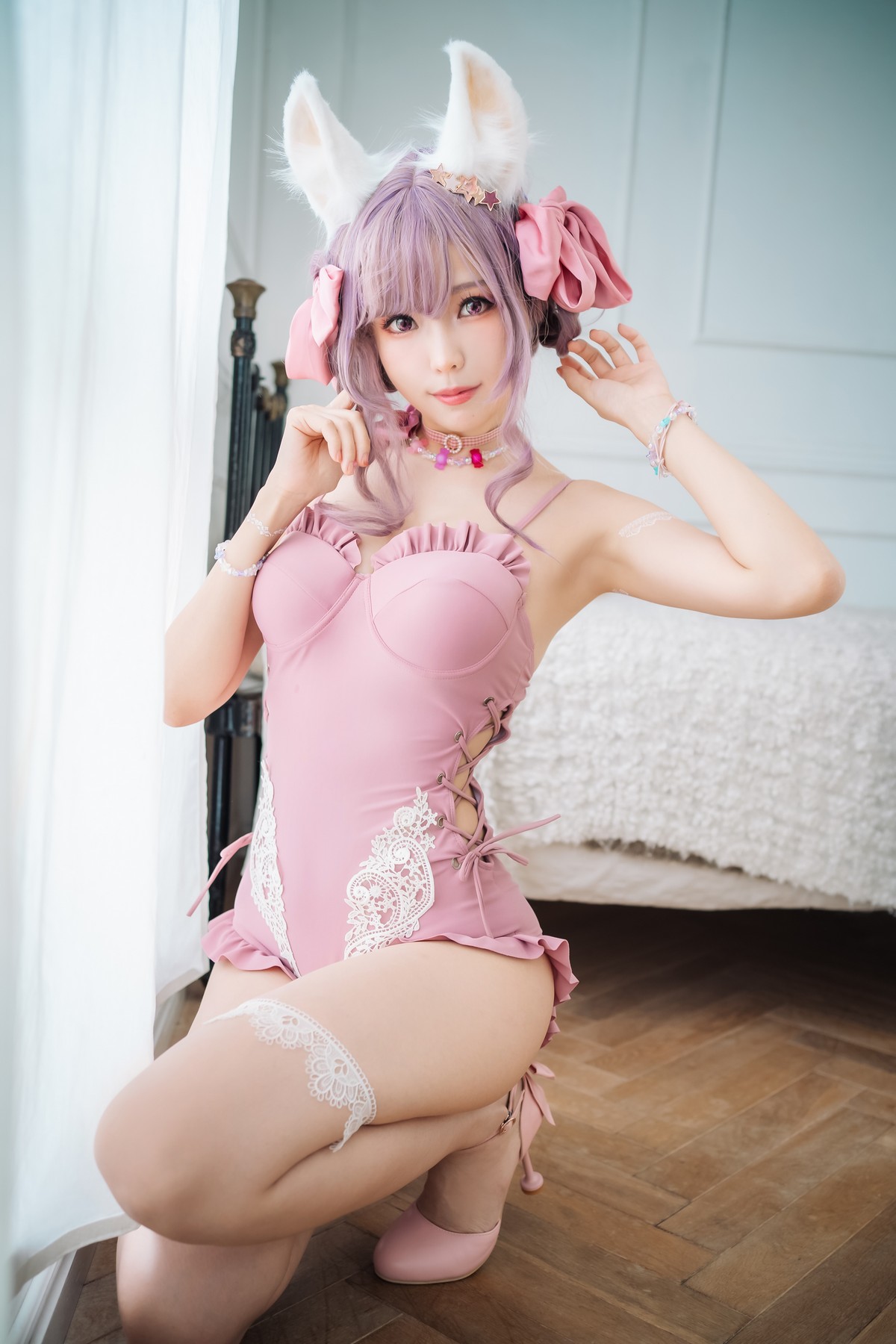xgyw.top_Coser妹子Ely_eee-Original Swimsuit主题性感粉红连体衣 黑色内衣完美诱惑写真114P