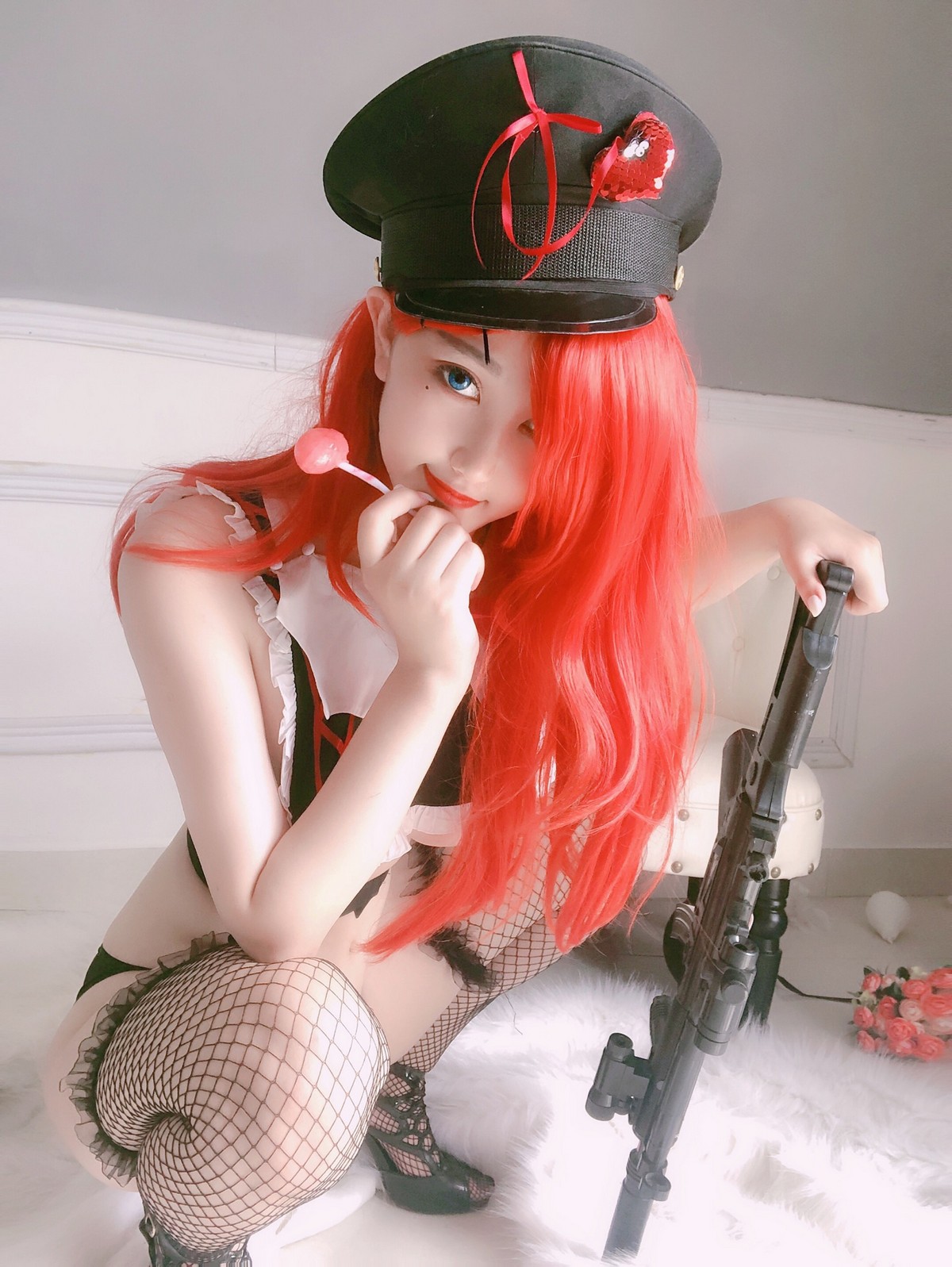 xgyw.top_网络美女橙橙yo红发美女战士主题私房性感黑色内衣露豪乳遮点极致诱惑写真52P