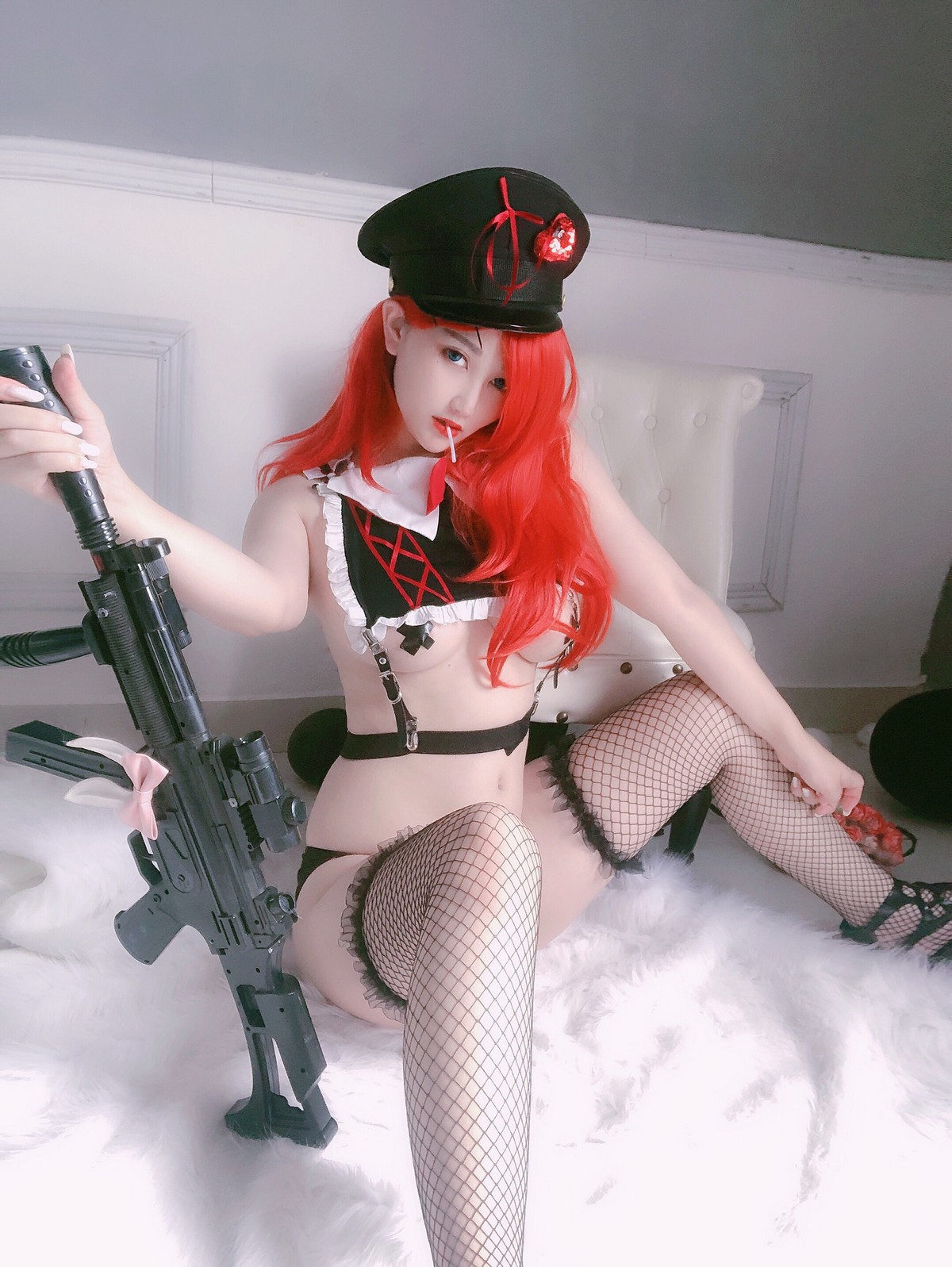 xgyw.top_网络美女橙橙yo红发美女战士主题私房性感黑色内衣露豪乳遮点极致诱惑写真52P