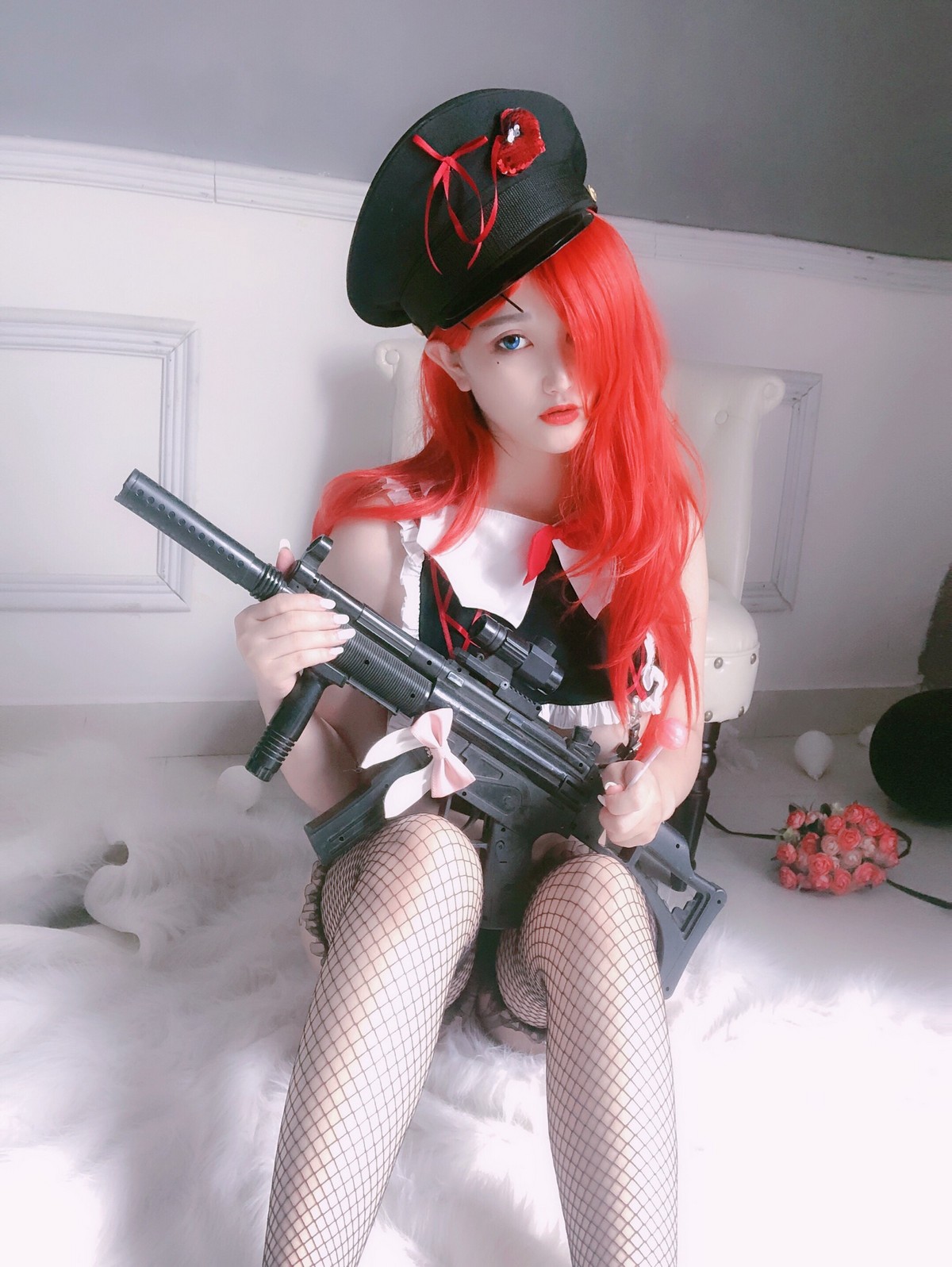 xgyw.top_网络美女橙橙yo红发美女战士主题私房性感黑色内衣露豪乳遮点极致诱惑写真52P