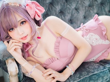 Coser小小妹妹Ely_eee-Original Swimsuit主题性感粉红贴身衣 黑色内衣完美骚扰写真114P