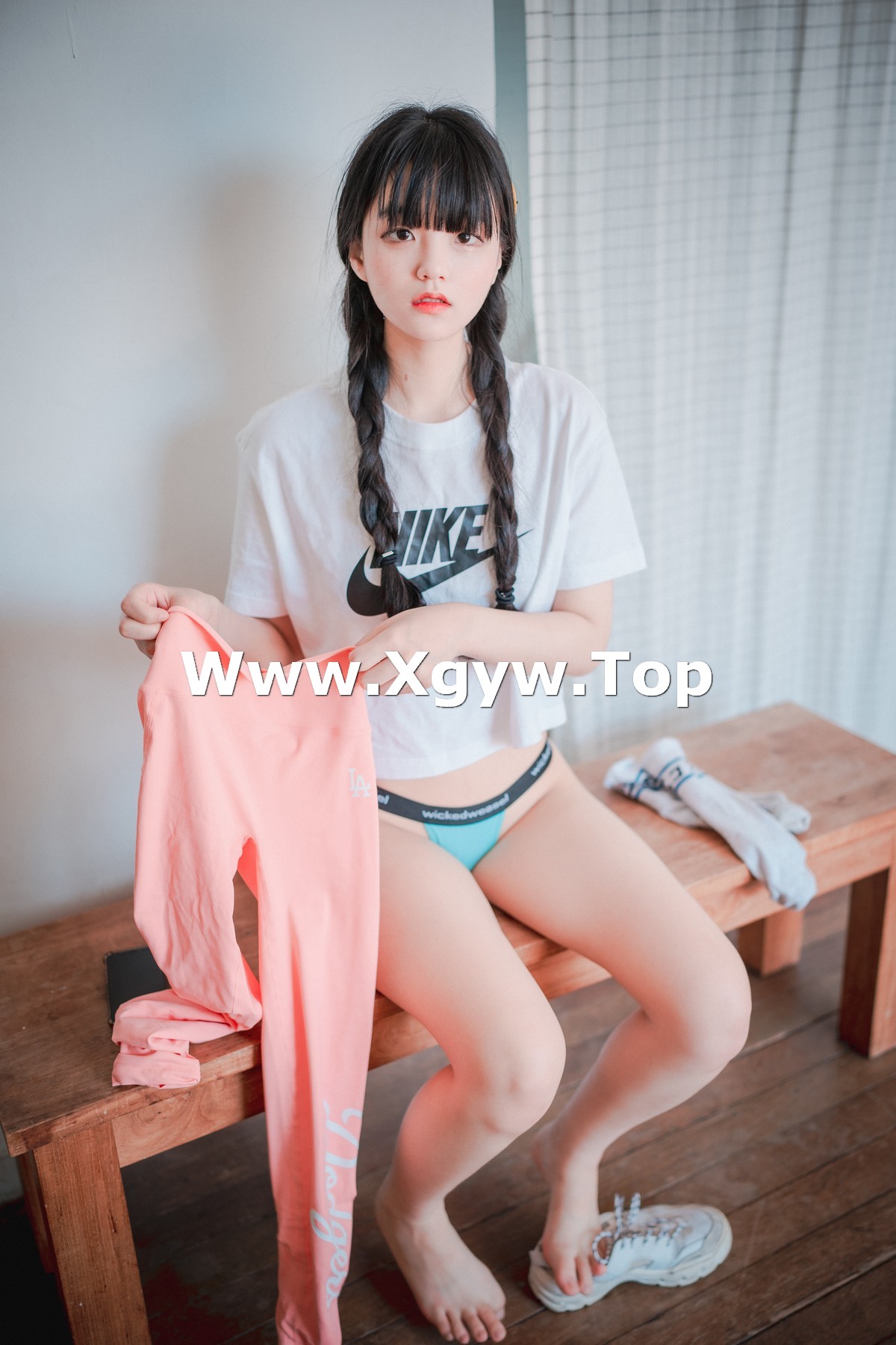 xgyw.top_[DJAWA]No.060_模特Jenny_Loose and Tight Pink主题性感白T配粉色运动裤诱惑写真158P