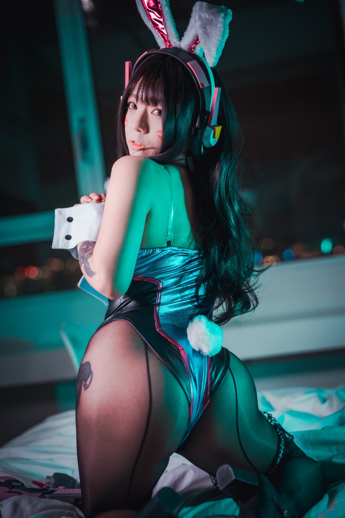 xgyw.top_[DJAWA]No.063_Maruemon_D.Va Bunny Hop主题性感连体衣配黑丝裤袜诱惑写真105P
