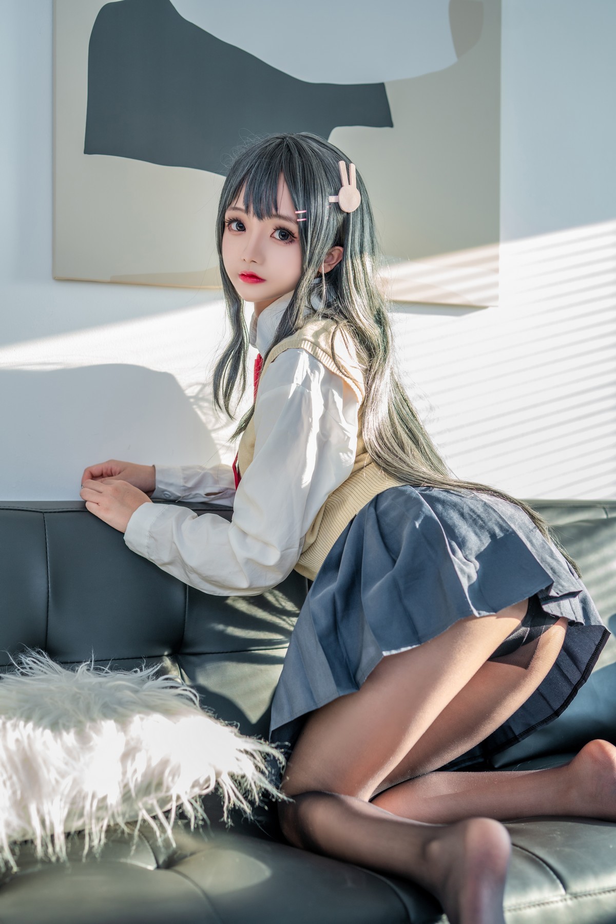 xgyw.top_Cosplay美女日奈娇麻衣校服主题私房性感学生制服半脱露蕾丝内衣迷人诱惑写真73P