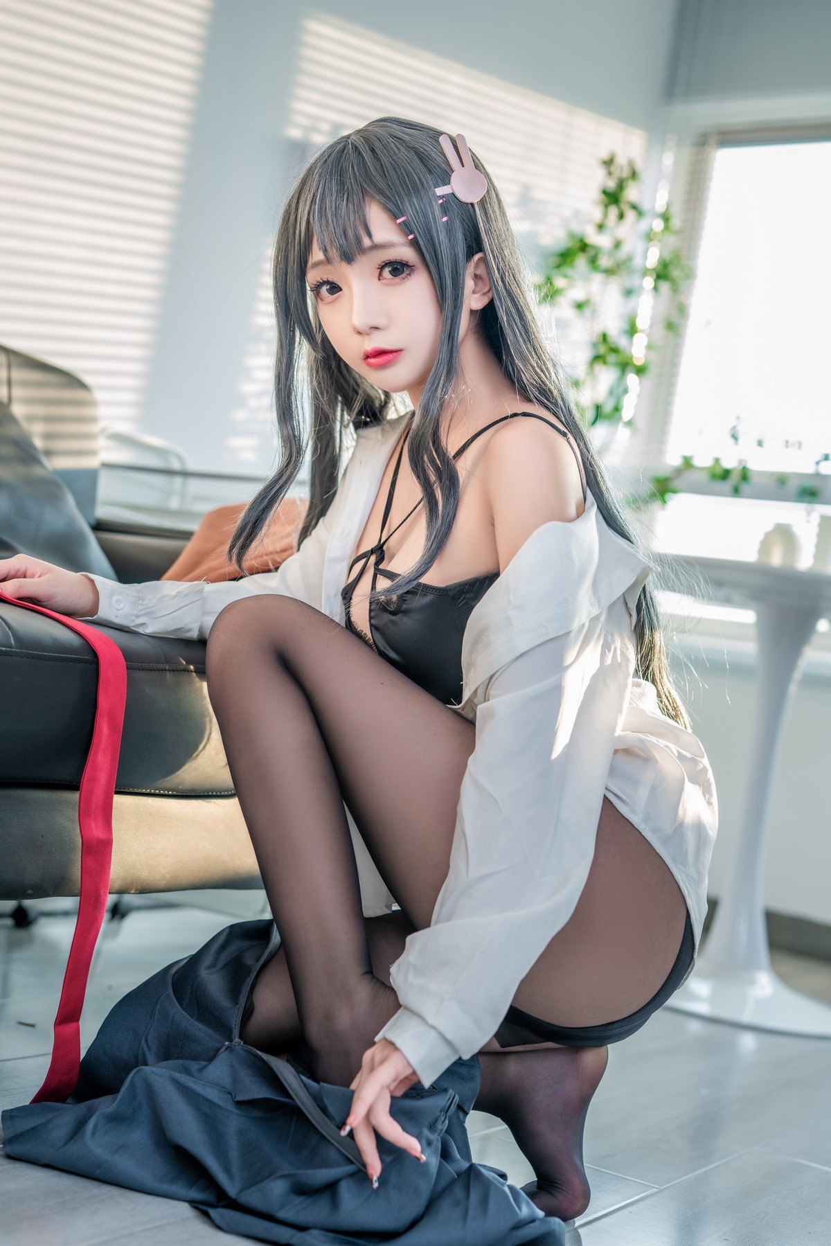 xgyw.top_Cosplay美女日奈娇麻衣校服主题私房性感学生制服半脱露蕾丝内衣迷人诱惑写真73P