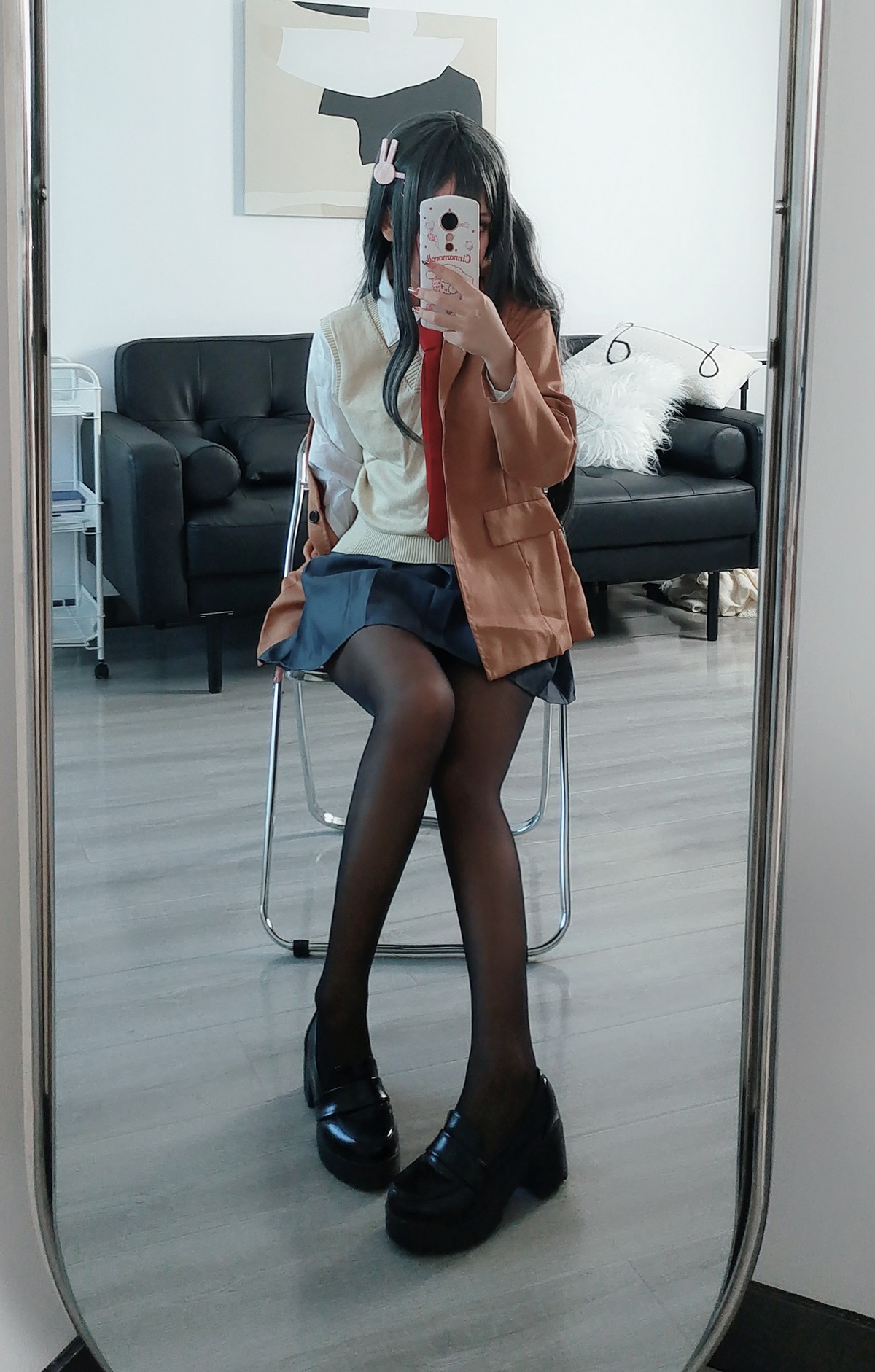 xgyw.top_Cosplay美女日奈娇麻衣校服主题私房性感学生制服半脱露蕾丝内衣迷人诱惑写真73P