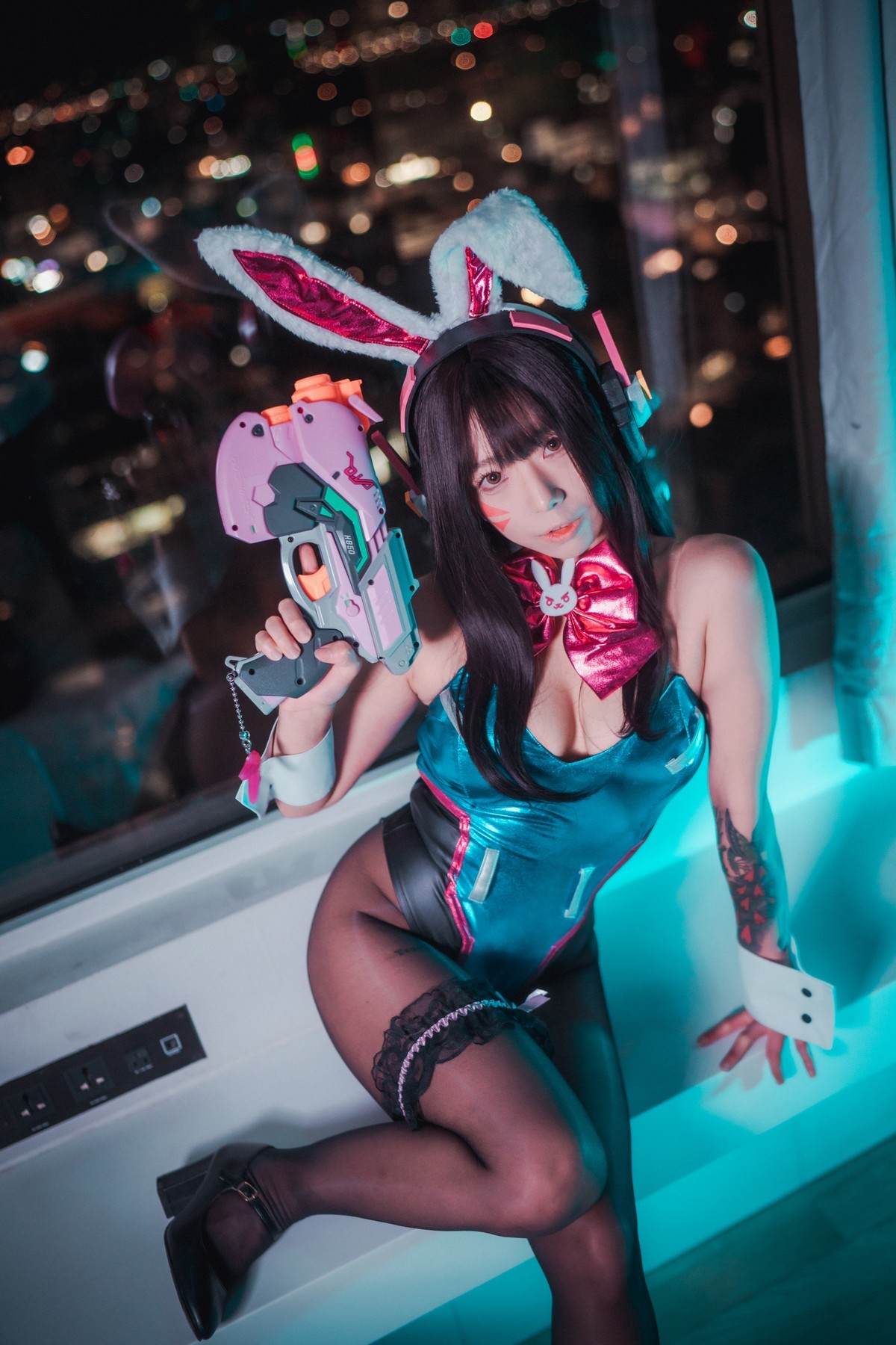 xgyw.top_[DJAWA]No.063_Maruemon_D.Va Bunny Hop主题性感连体衣配黑丝裤袜诱惑写真105P
