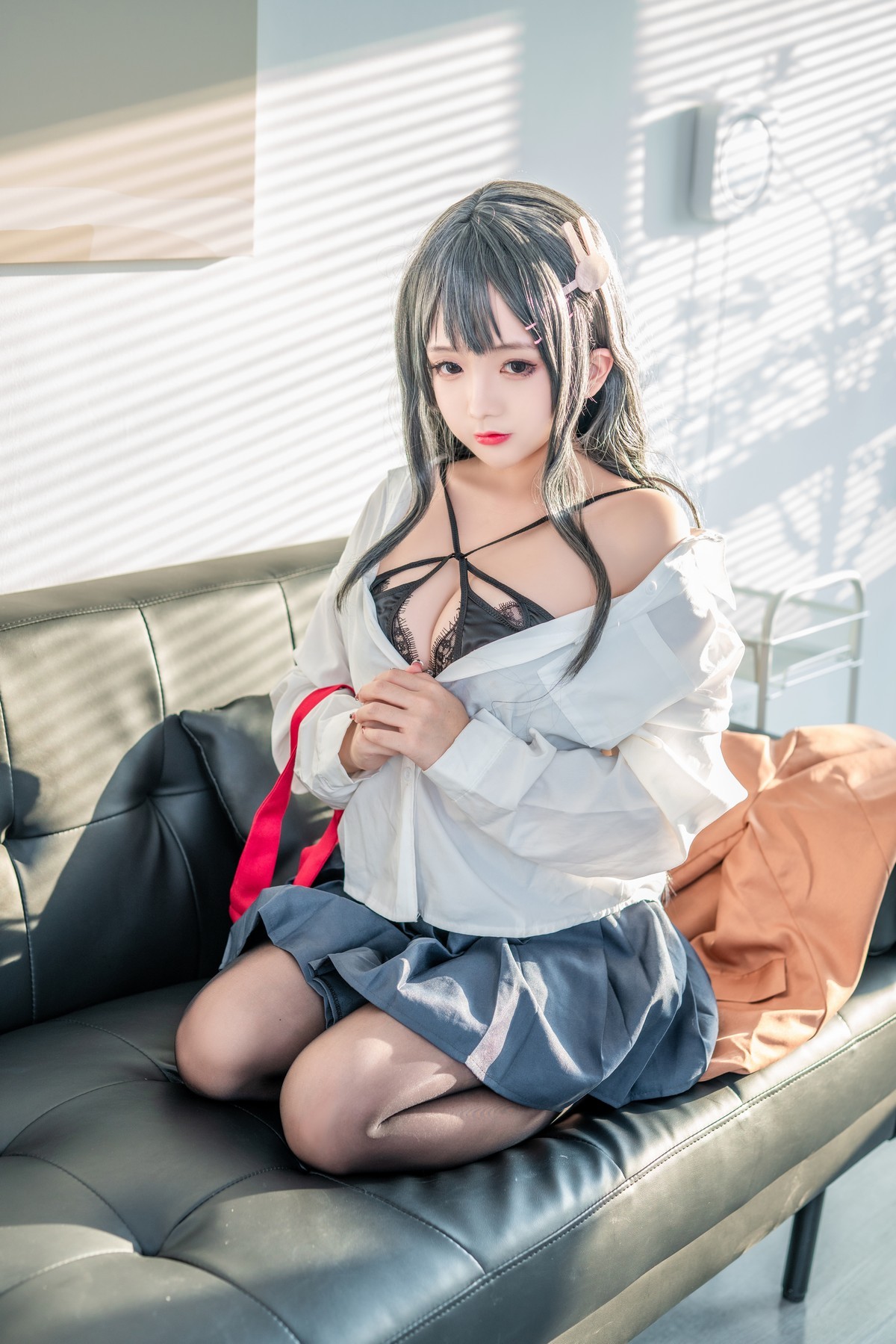 xgyw.top_Cosplay美女日奈娇麻衣校服主题私房性感学生制服半脱露蕾丝内衣迷人诱惑写真73P