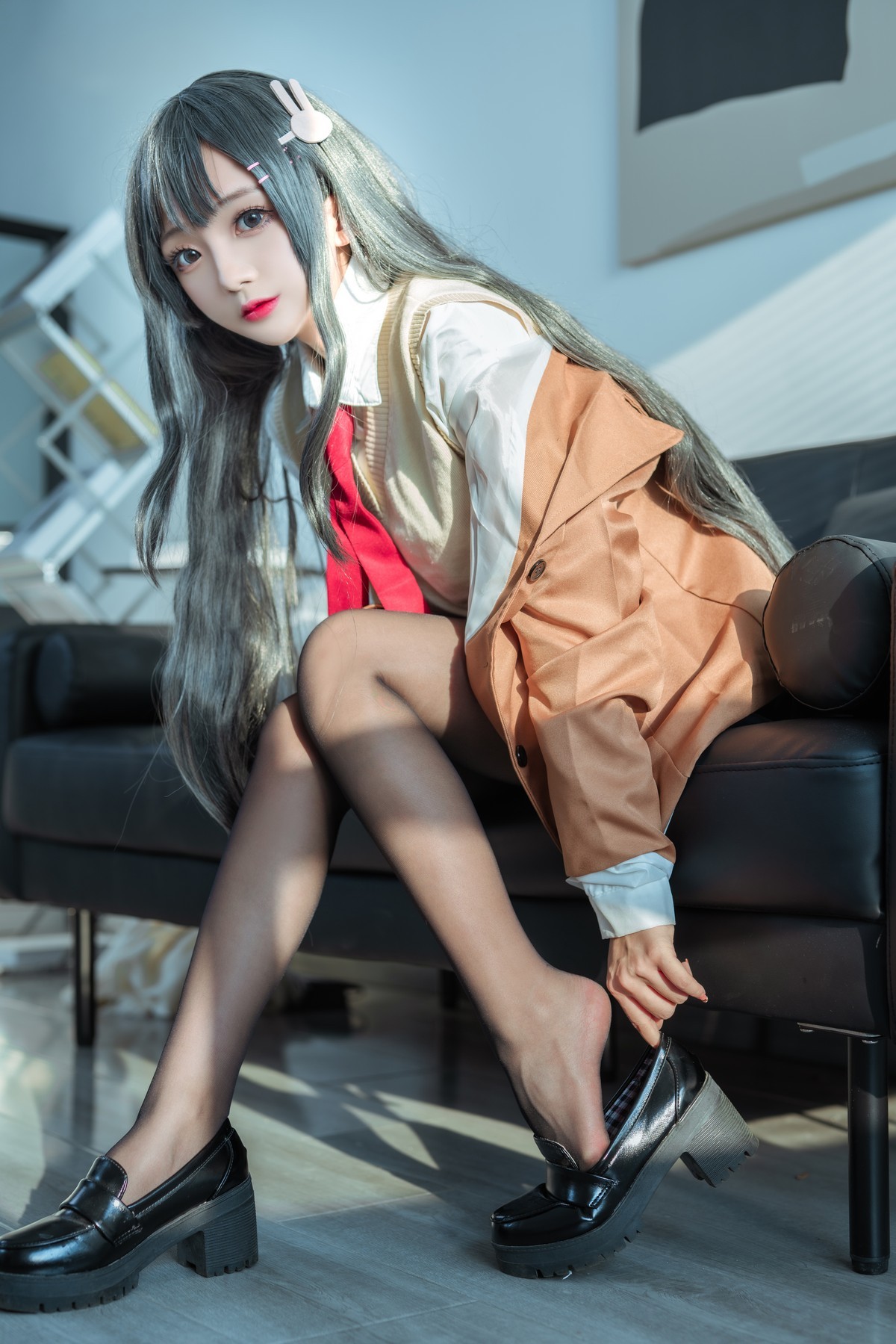 xgyw.top_Cosplay美女日奈娇麻衣校服主题私房性感学生制服半脱露蕾丝内衣迷人诱惑写真73P