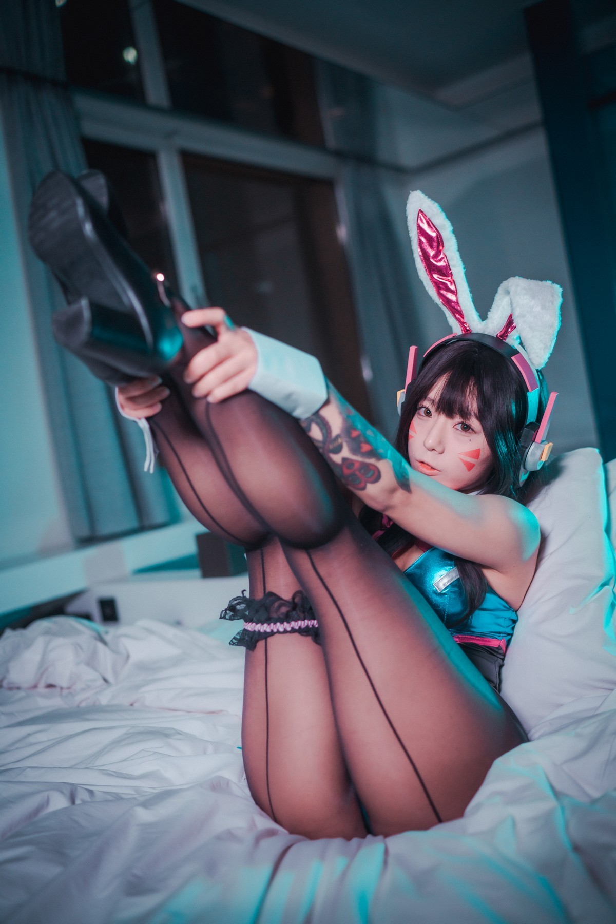 xgyw.top_[DJAWA]No.063_Maruemon_D.Va Bunny Hop主题性感连体衣配黑丝裤袜诱惑写真105P