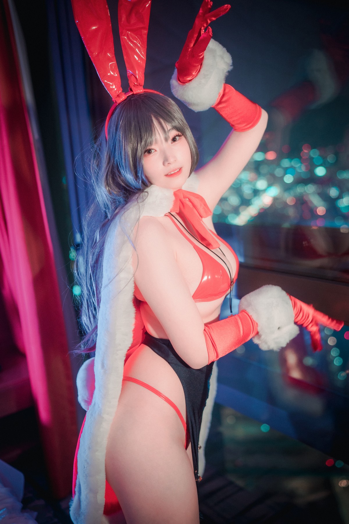 xgyw.top_[DJAWA]No.064_模特BamBi_Nuit de noel主题性感红色皮质内衣秀完美身材诱惑写真127P
