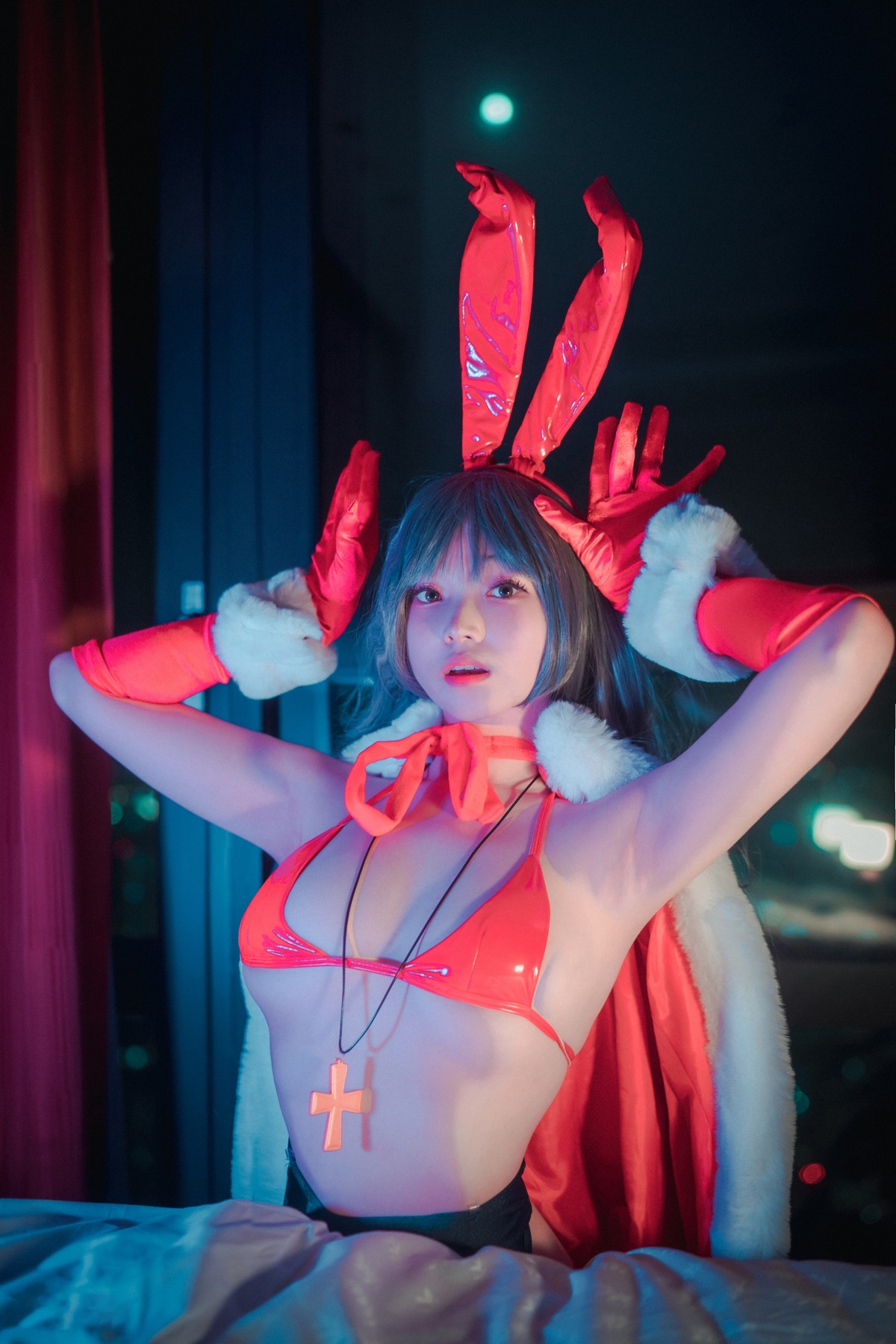 xgyw.top_[DJAWA]No.064_模特BamBi_Nuit de noel主题性感红色皮质内衣秀完美身材诱惑写真127P