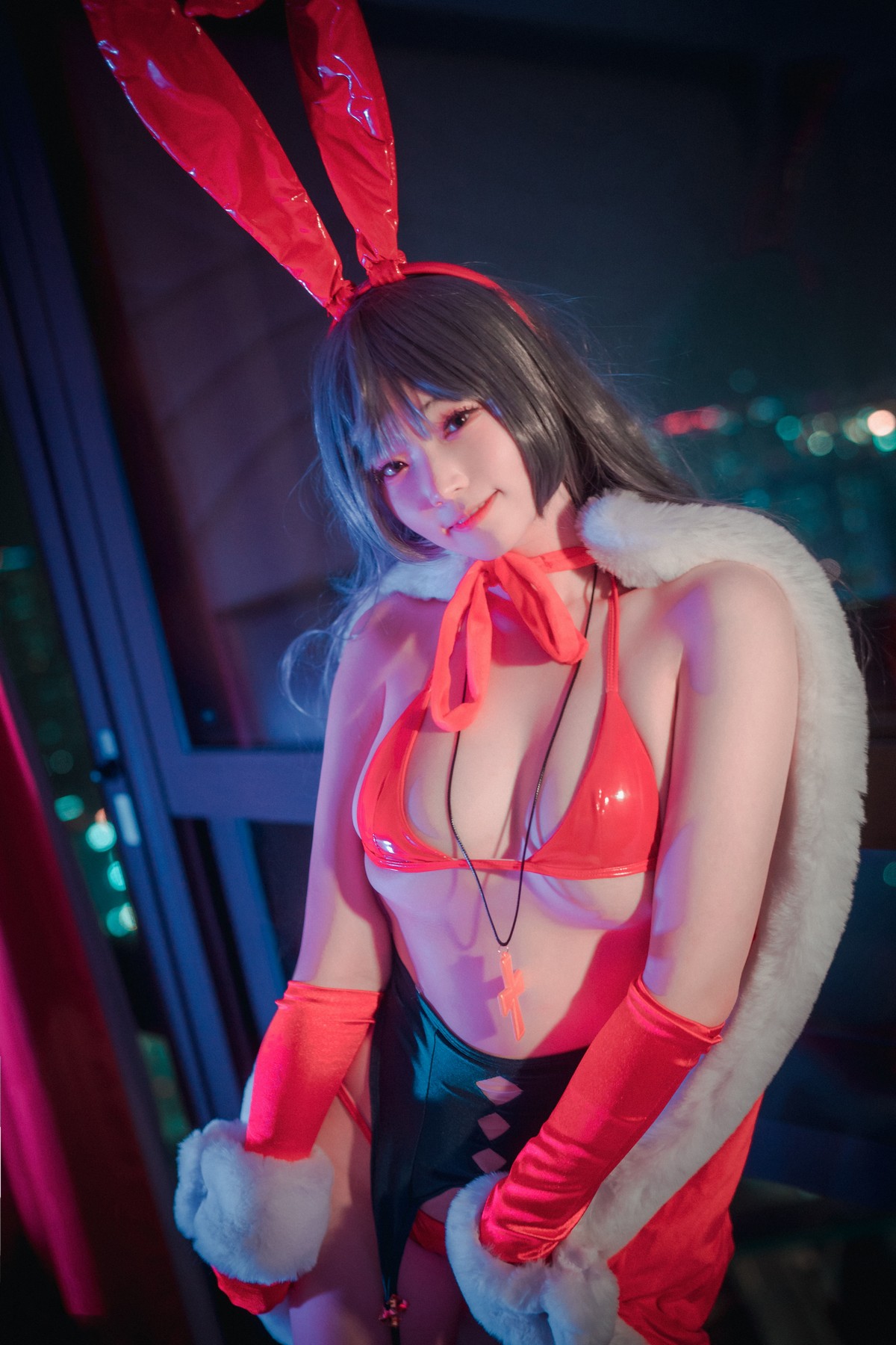 xgyw.top_[DJAWA]No.064_模特BamBi_Nuit de noel主题性感红色皮质内衣秀完美身材诱惑写真127P