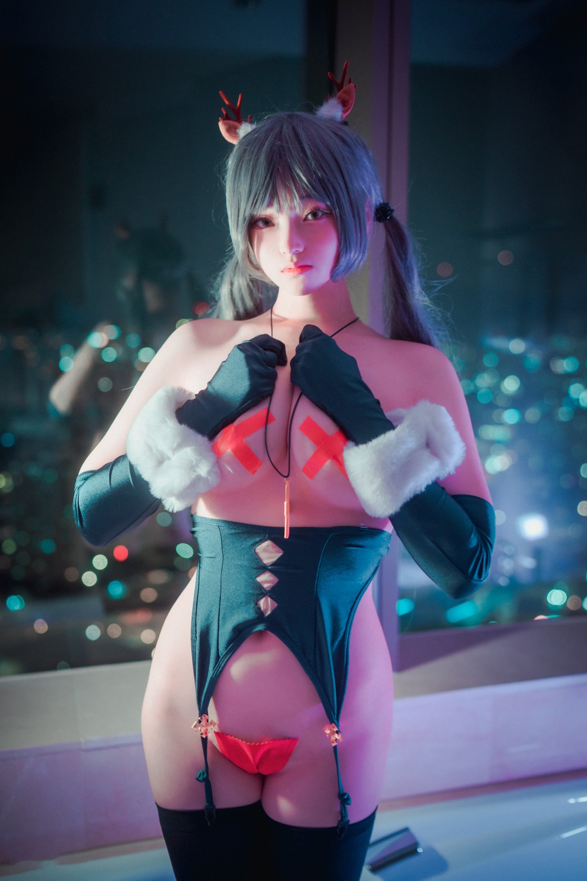 xgyw.top_[DJAWA]No.064_模特BamBi_Nuit de noel主题性感红色皮质内衣秀完美身材诱惑写真127P