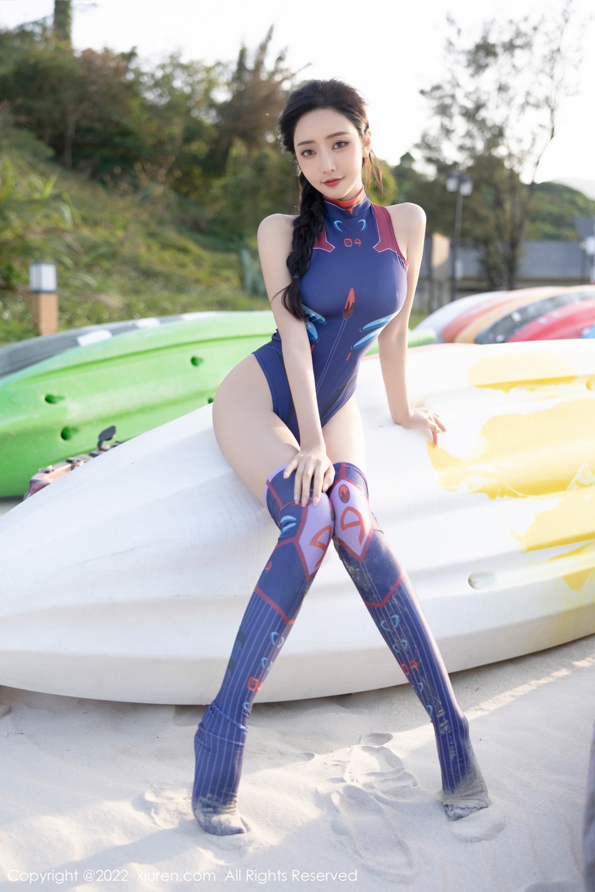 xgyw.top_XiuRen第5074期_女神王馨瑶yanni厦门旅拍海边沙滩性感蓝紫色泳服迷人诱惑写真100P