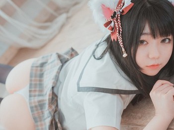 [DJAWA]No.071_PIan_Cat girl does not take classes主题猫女郎服饰秀蜜桃臀骚扰写真23P