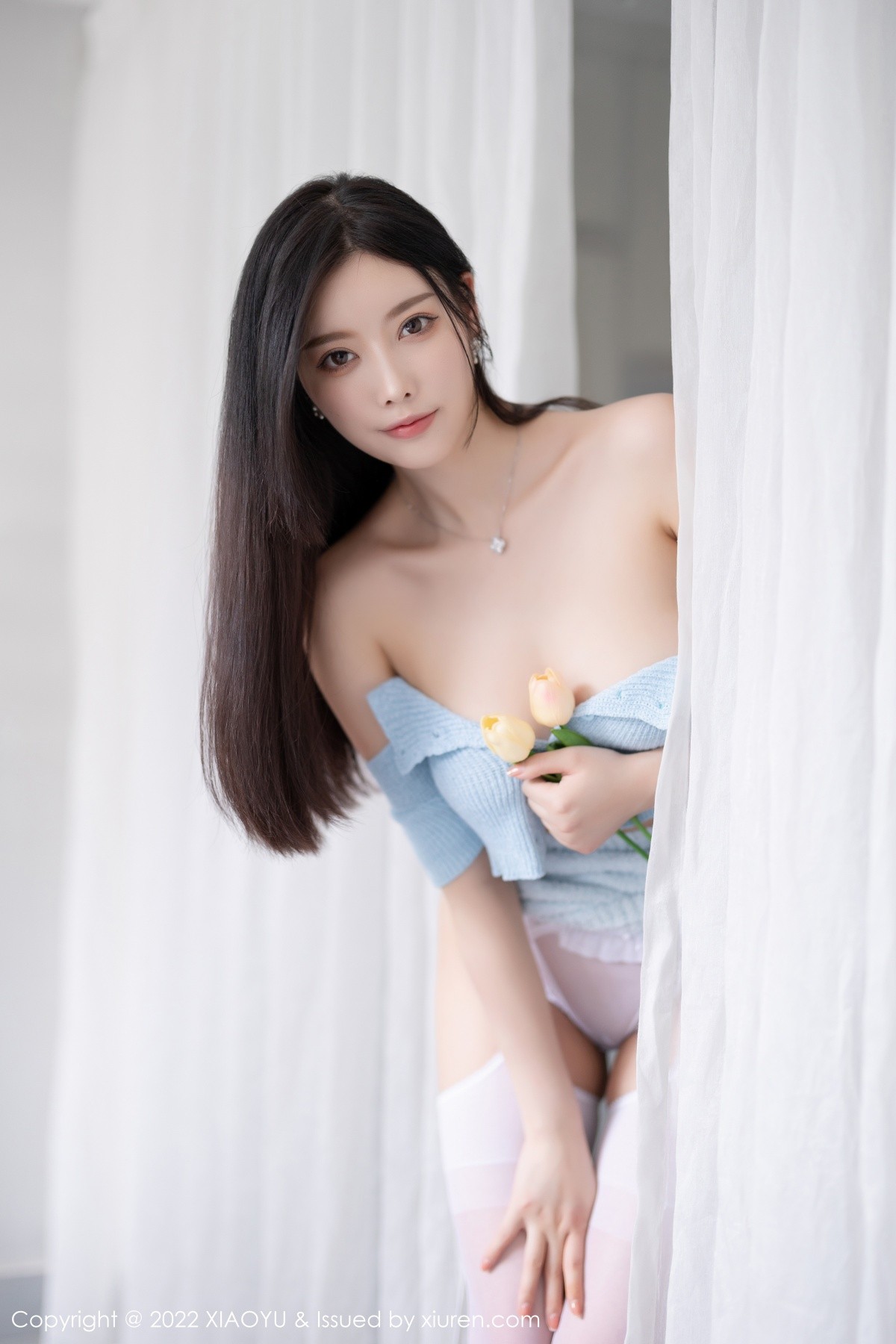xgyw.top_[XiaoYu画语界]Vol.791_女神杨晨晨Yome端午节主题淡蓝色收身衣配白丝吊袜诱惑写真103P