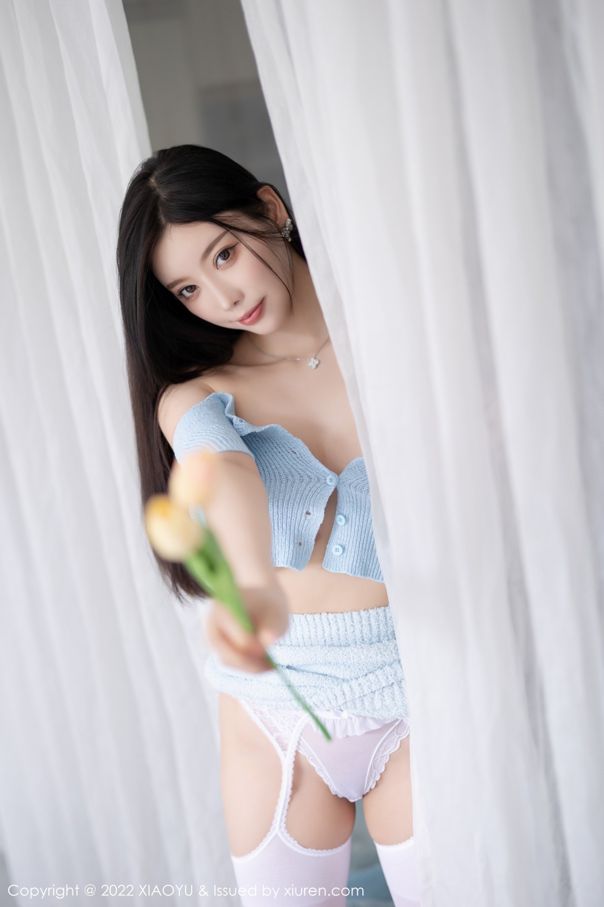xgyw.top_[XiaoYu画语界]Vol.791_女神杨晨晨Yome端午节主题淡蓝色收身衣配白丝吊袜诱惑写真103P