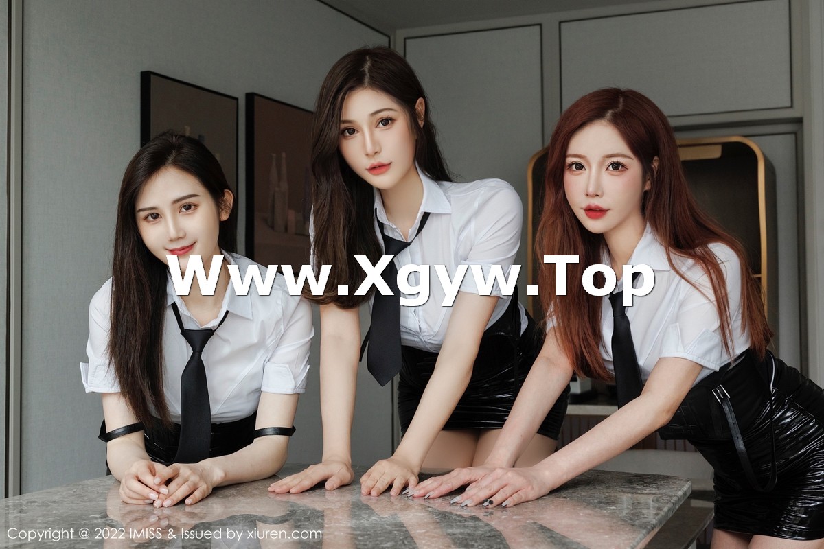 xgyw.top_[IMISS爱蜜社]Vol.685_女神Lavinia＆LindaLinda＆Sisy性感白衬衫配黑短裙迷人诱惑写真60P