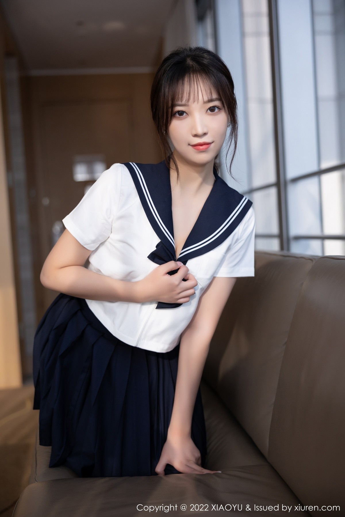xgyw.top_[XiaoYu画语界]Vol.794_模特郑颖姗青岛旅拍性感学生制服配超薄黑丝秀翘臀美腿诱惑写真85P