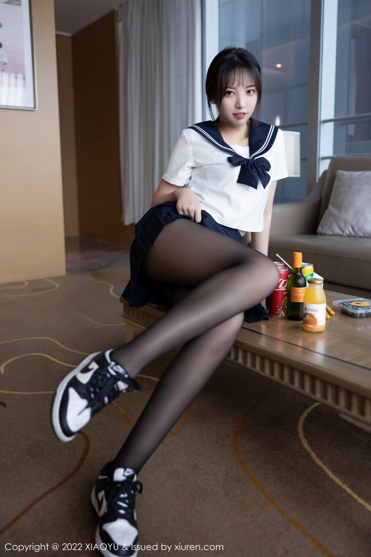 xgyw.top_[XiaoYu画语界]Vol.794_模特郑颖姗青岛旅拍性感学生制服配超薄黑丝秀翘臀美腿诱惑写真85P