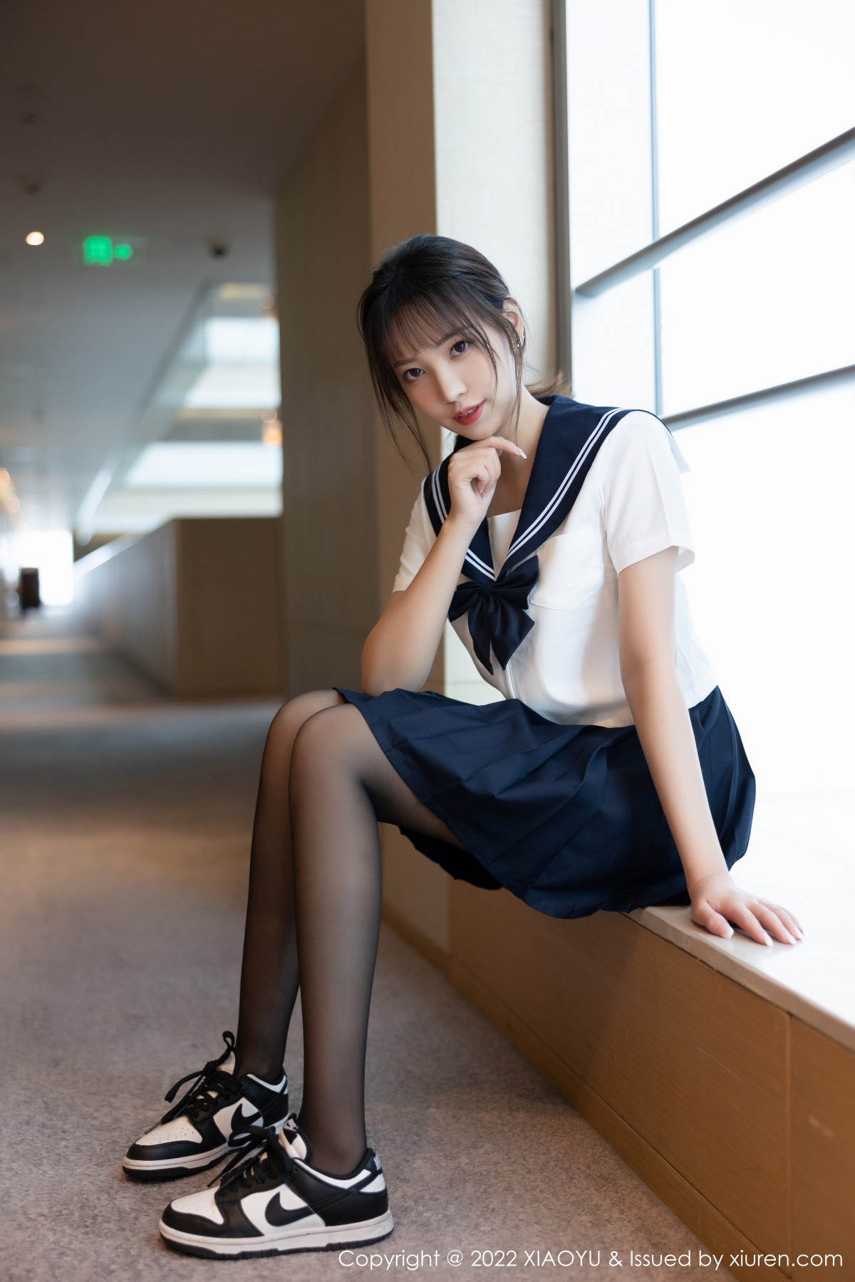 xgyw.top_[XiaoYu画语界]Vol.794_模特郑颖姗青岛旅拍性感学生制服配超薄黑丝秀翘臀美腿诱惑写真85P