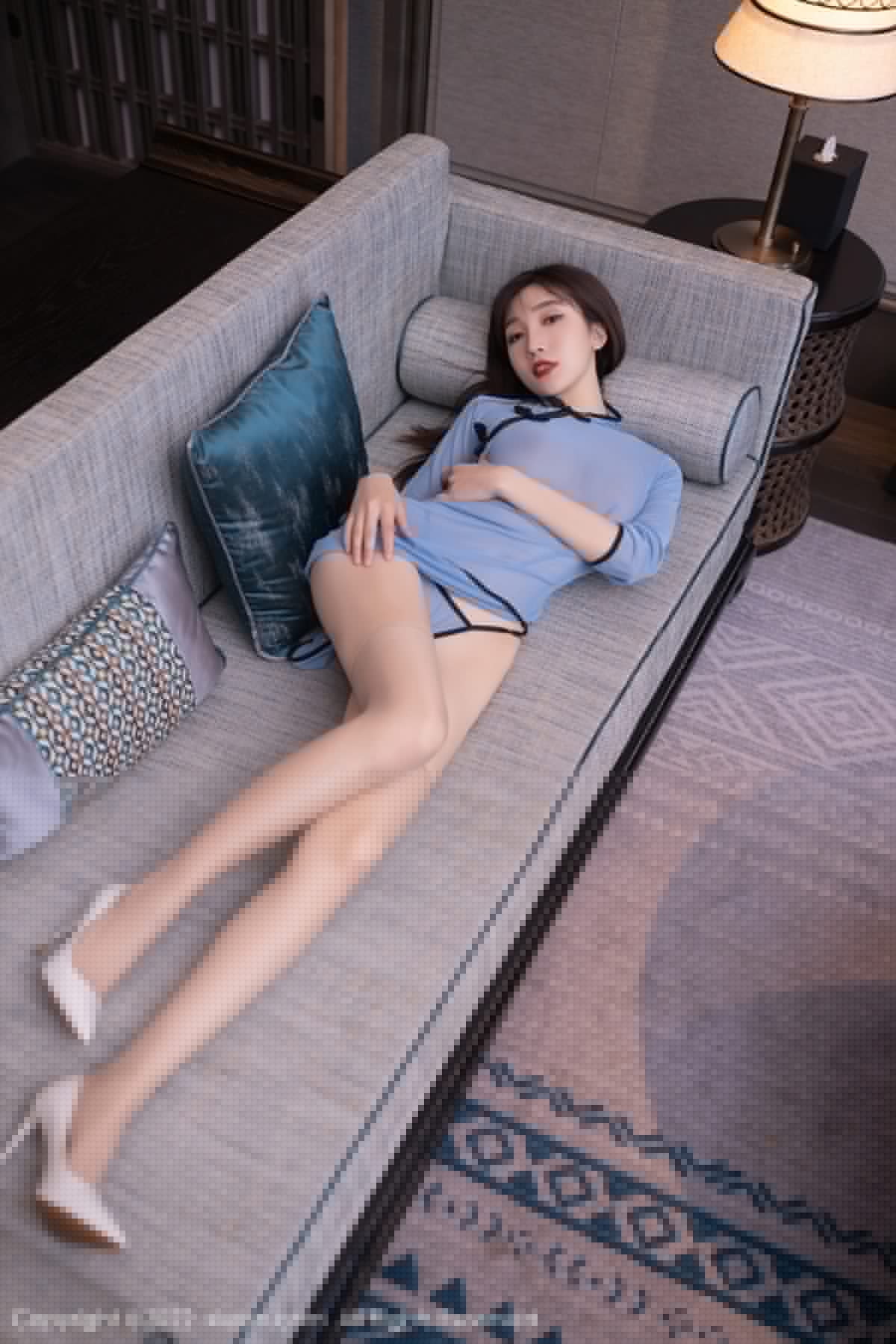 xgyw.top_XiuRen第5126期_模特陆萱萱性感民国式蓝色轻透旗袍配原色丝袜撩人诱惑写真80P