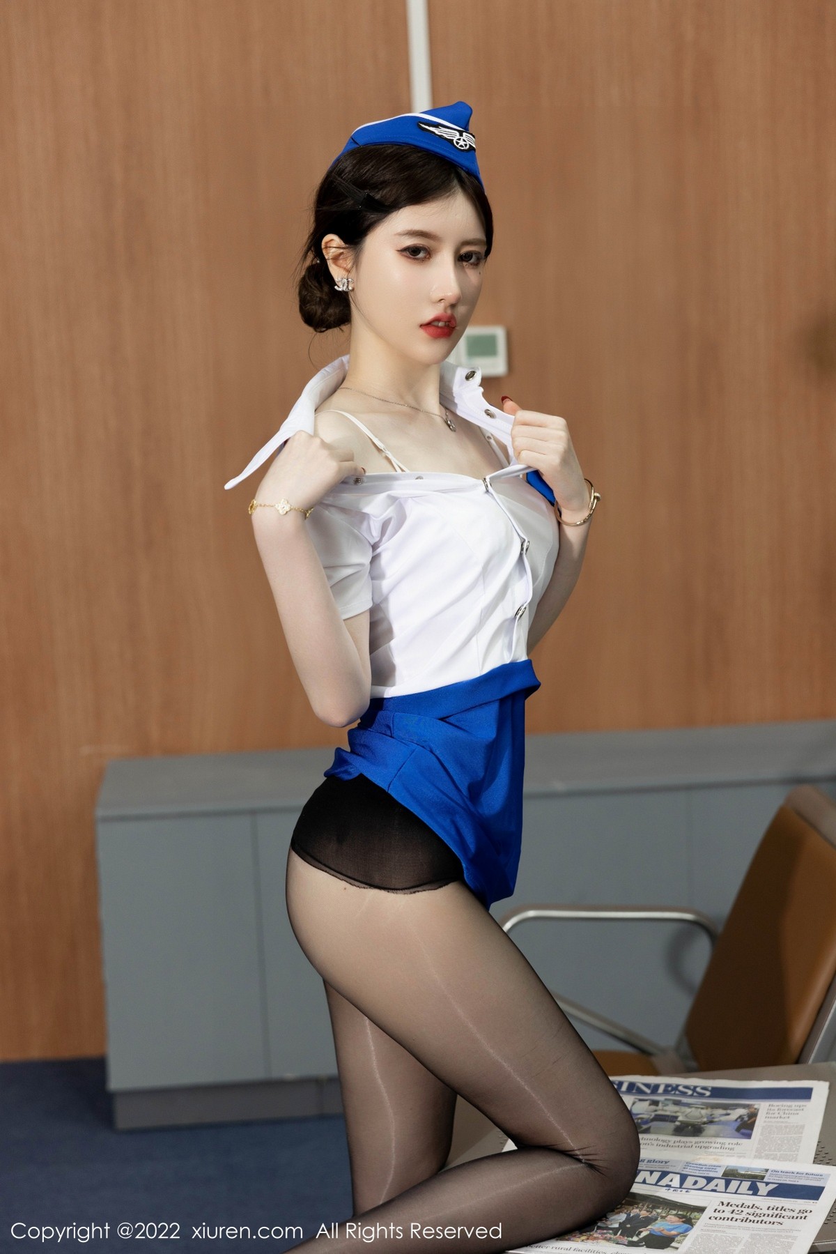 xgyw.top_XiuRen第5125期_模特美桃酱海南心愿旅拍制服主题白色内衣配超薄黑丝诱惑写真75P