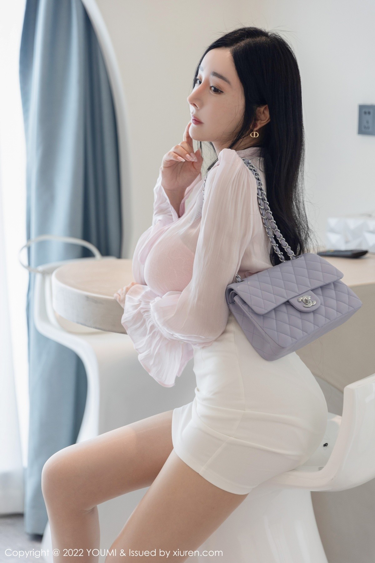 xgyw.top_[YouMi尤蜜荟]Vol.801_女神允爾大理旅拍性感粉色薄纱配白短裙半脱秀丰满身材诱惑写真79P