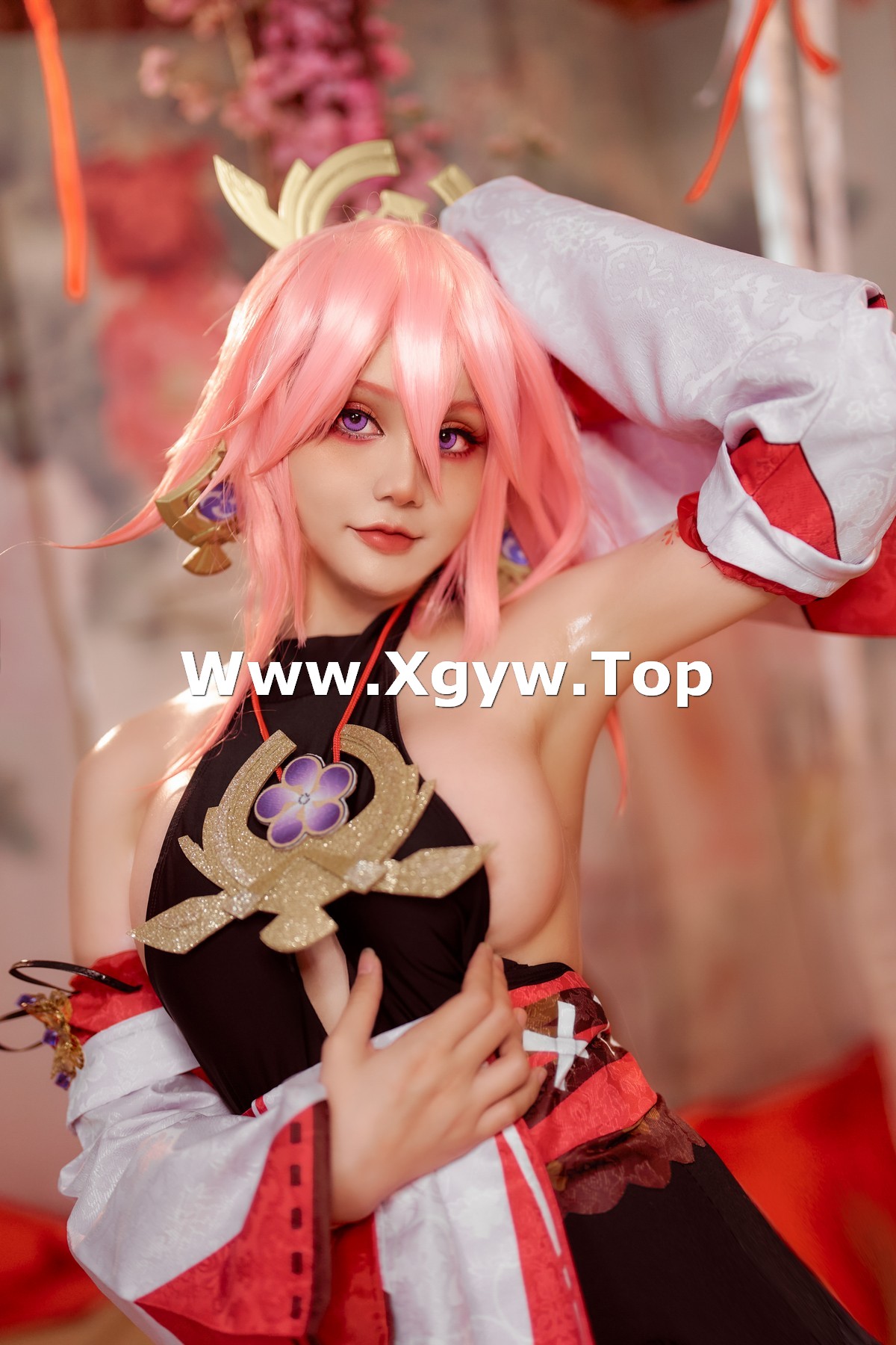xgyw.top_日本Coser美女Joyce_lin2x-Yea Miko主题私房性感日系服饰露诱人胴体诱惑写真35P