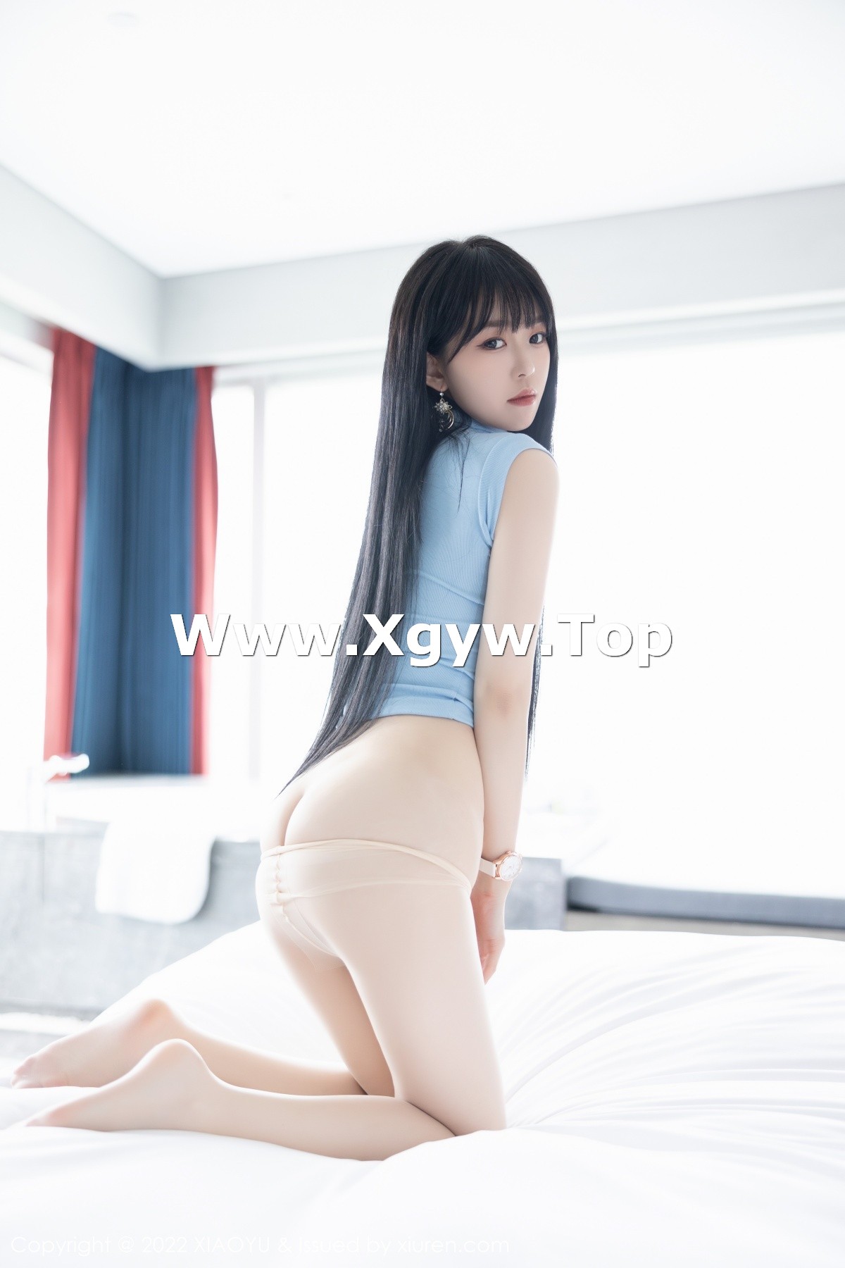 xgyw.top_[XiaoYu画语界]Vol.797_模特奶瓶性感蓝色收身衣配蓝色牛仔裤半脱露无内肉丝诱惑写真83P