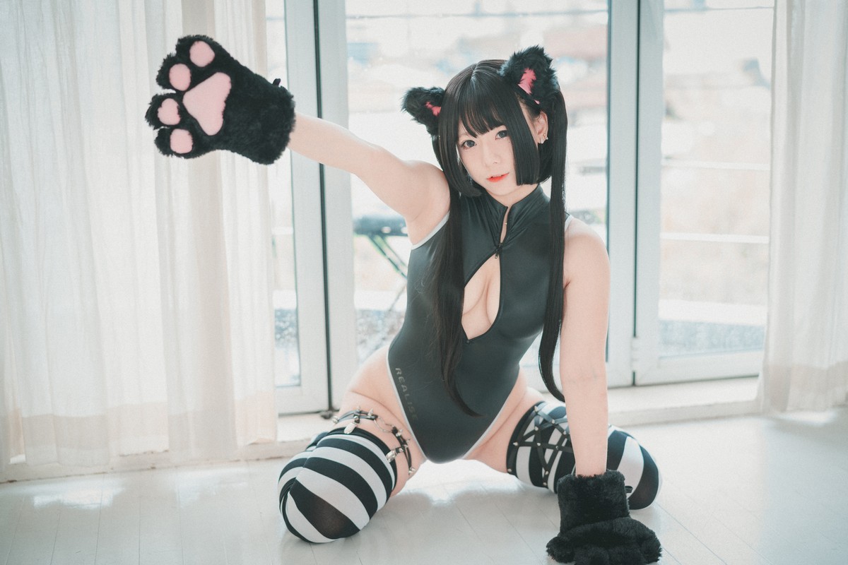 xgyw.top_[DJAWA]No.091_模特Maruemon_Realised Feral Cat主题私房黑色高叉连体衣诱惑写真55P