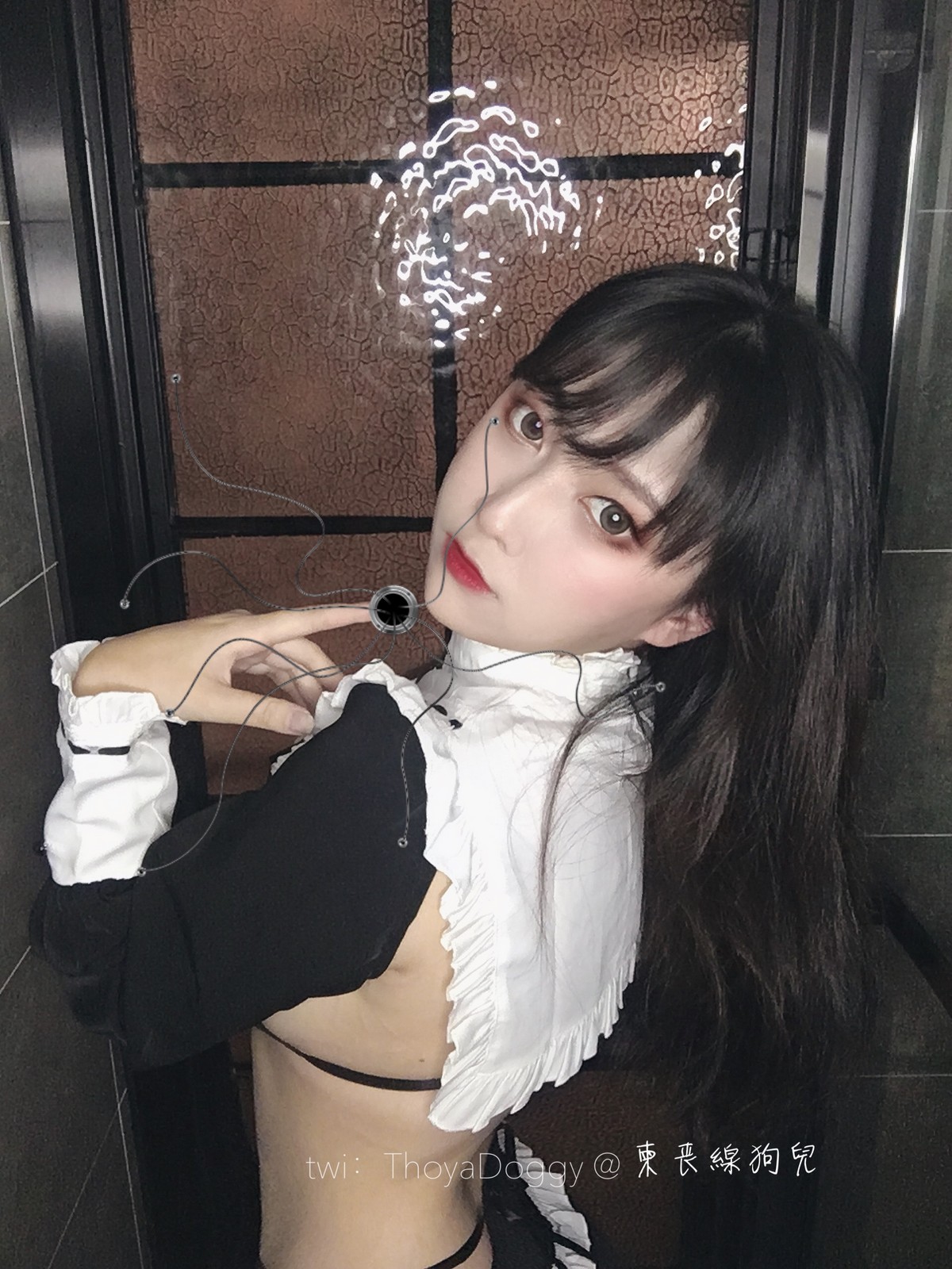 xgyw.top_网络美女柬丧線狗兒黑白无相主题私房黑色缕空蕾丝内衣配黑丝吊袜诱惑写真36P