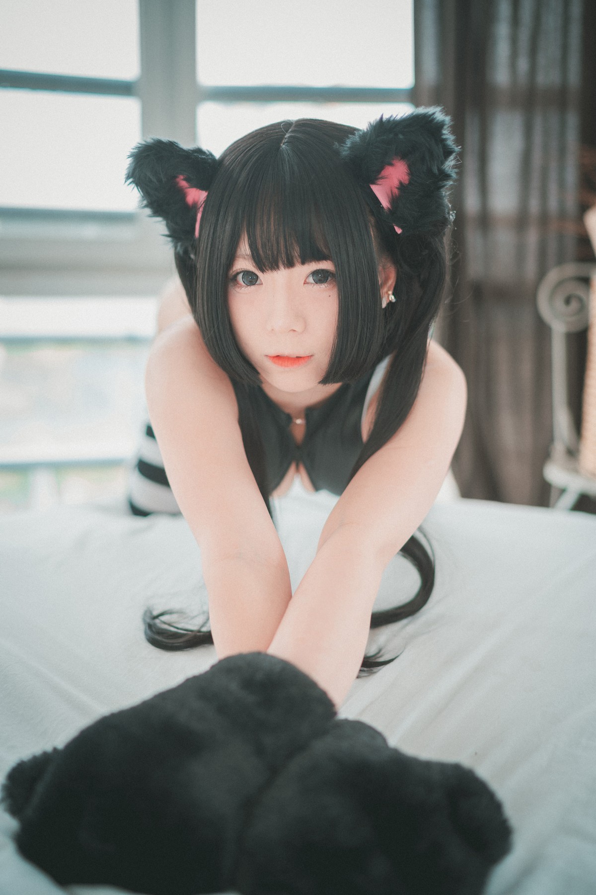xgyw.top_[DJAWA]No.091_模特Maruemon_Realised Feral Cat主题私房黑色高叉连体衣诱惑写真55P