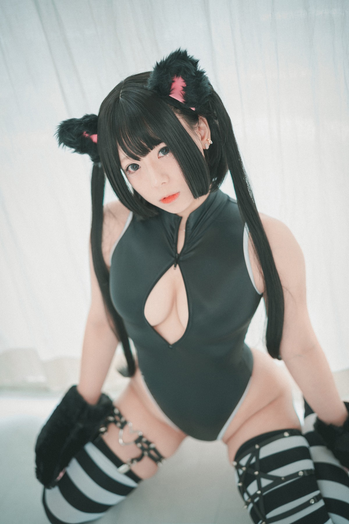 xgyw.top_[DJAWA]No.091_模特Maruemon_Realised Feral Cat主题私房黑色高叉连体衣诱惑写真55P
