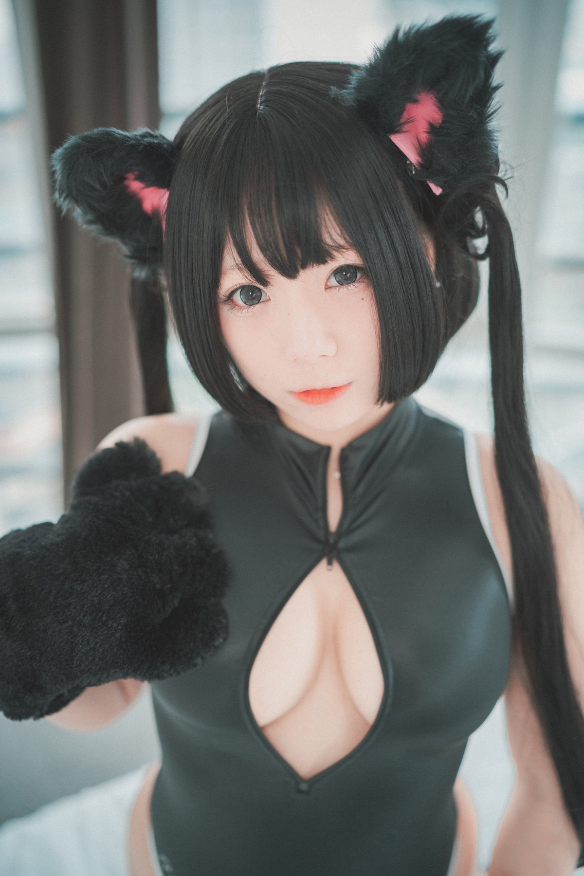 xgyw.top_[DJAWA]No.091_模特Maruemon_Realised Feral Cat主题私房黑色高叉连体衣诱惑写真55P