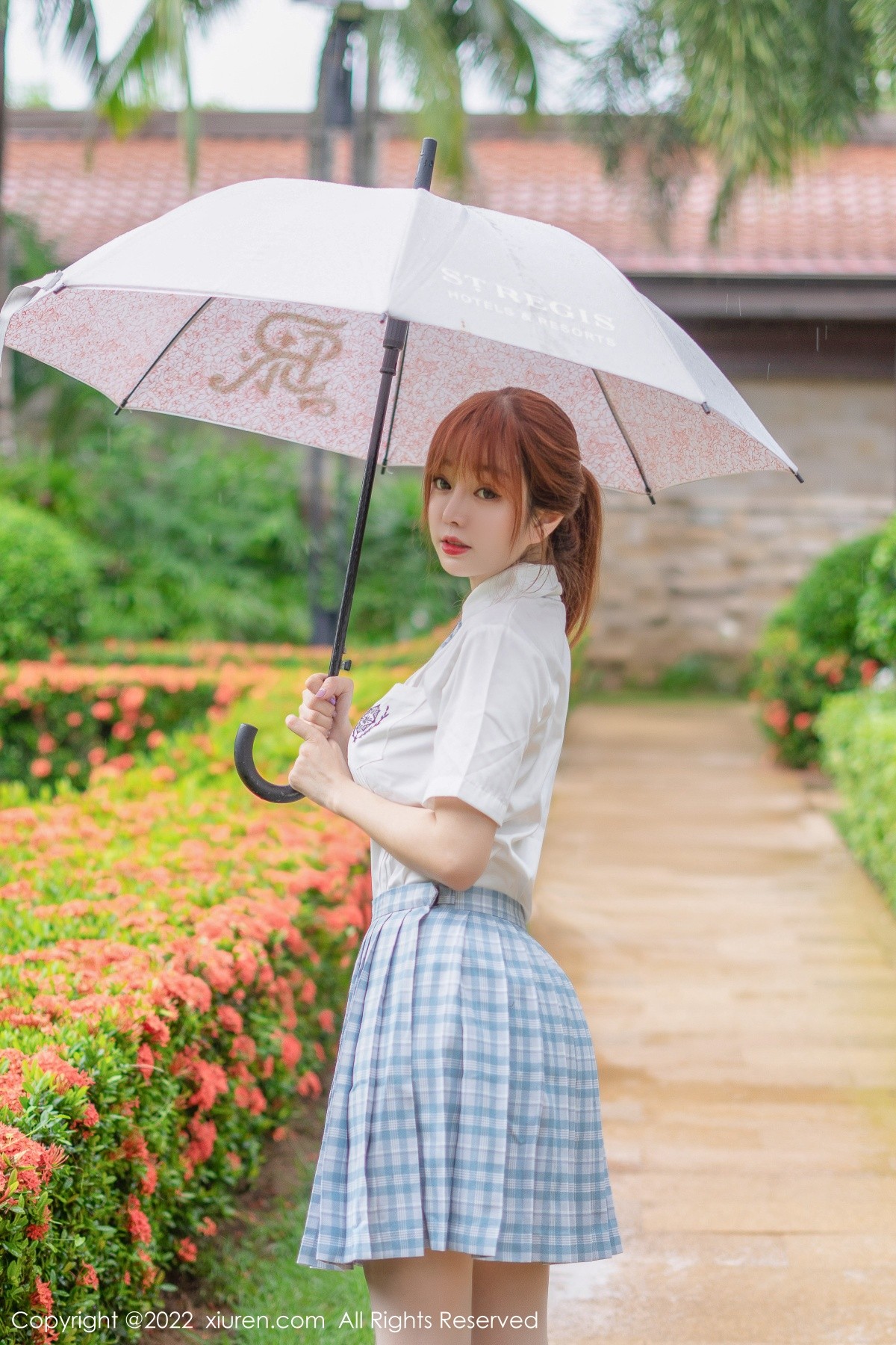 xgyw.top_XiuRen第5137期_女神王雨纯性感白T配蓝灰色格子裙原色丝袜秀曼妙身材诱惑写真46P